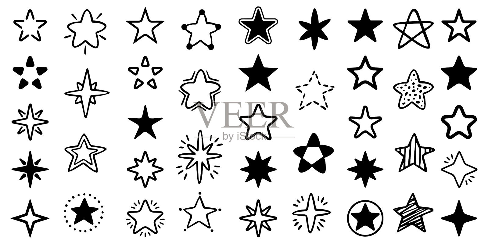 星星图标设置标志和符号图标素材