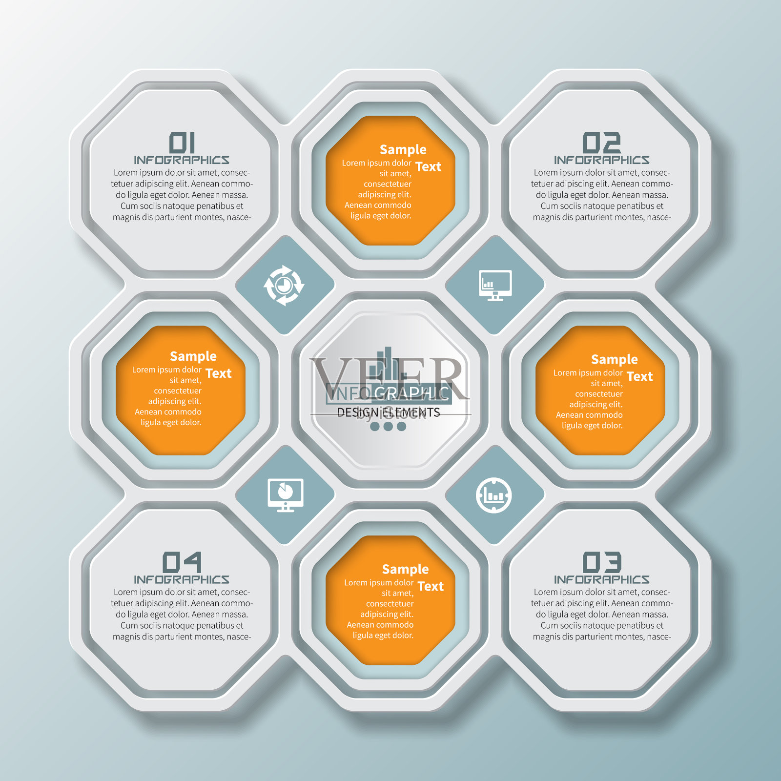 摘要三维纸质信息图业务模板插画图片素材