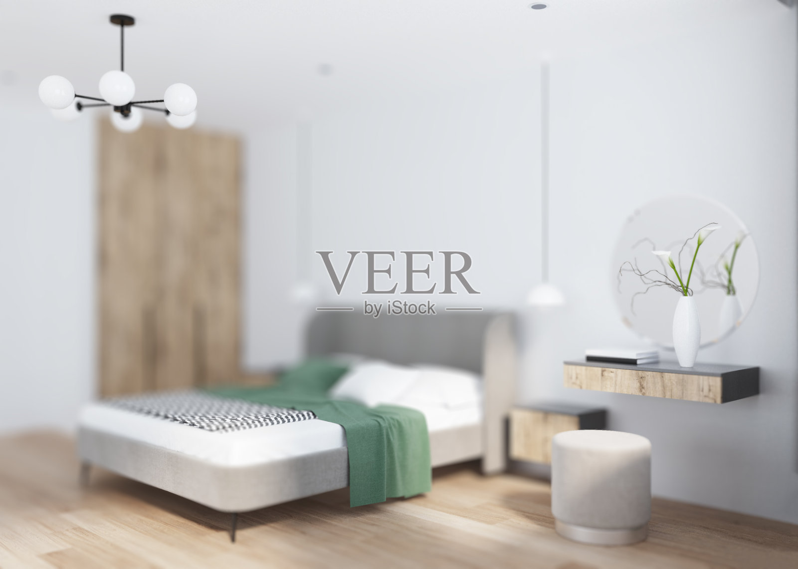 现代居室室内。3 d渲染。照片摄影图片