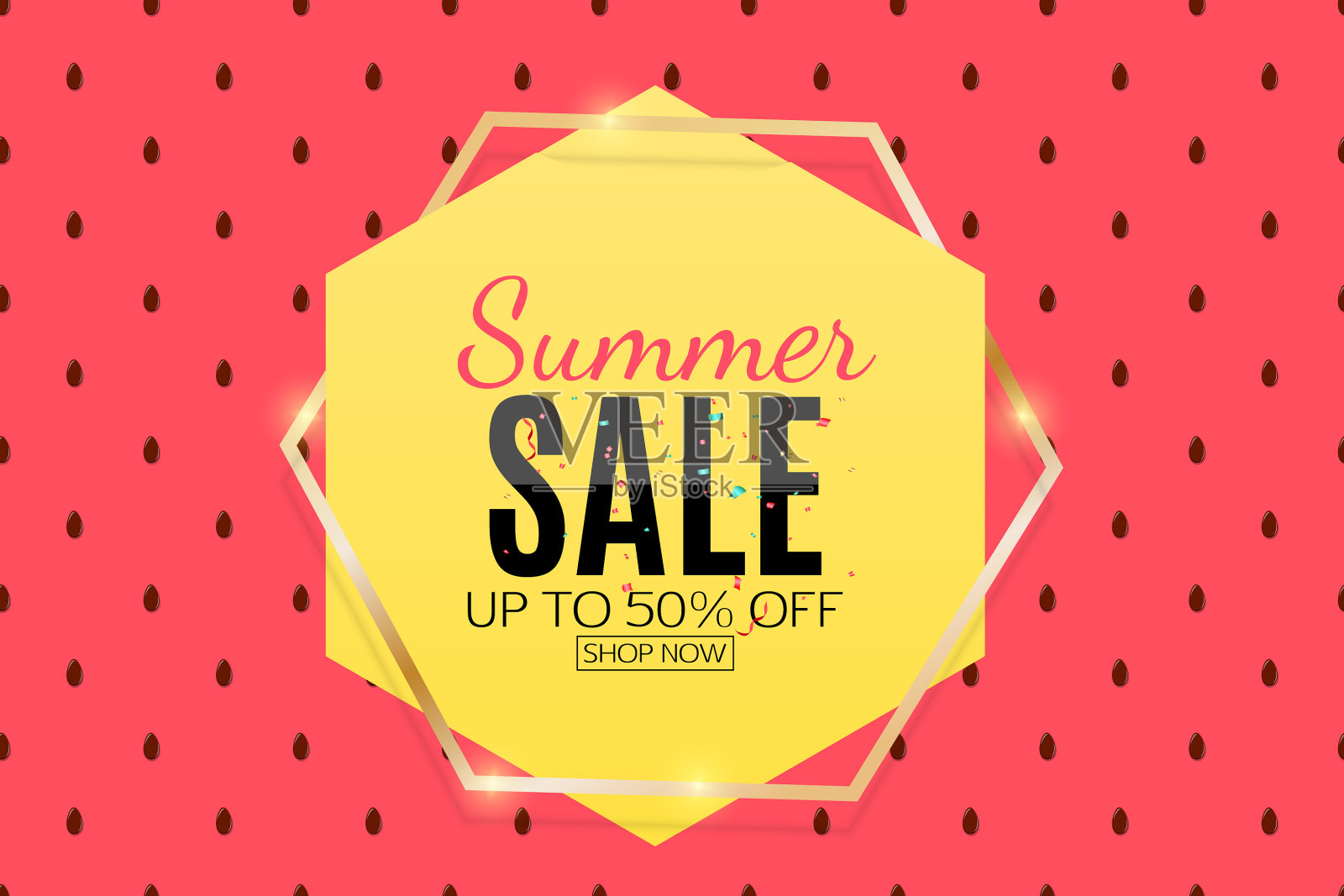 夏季销售背景以西瓜为主插画图片素材