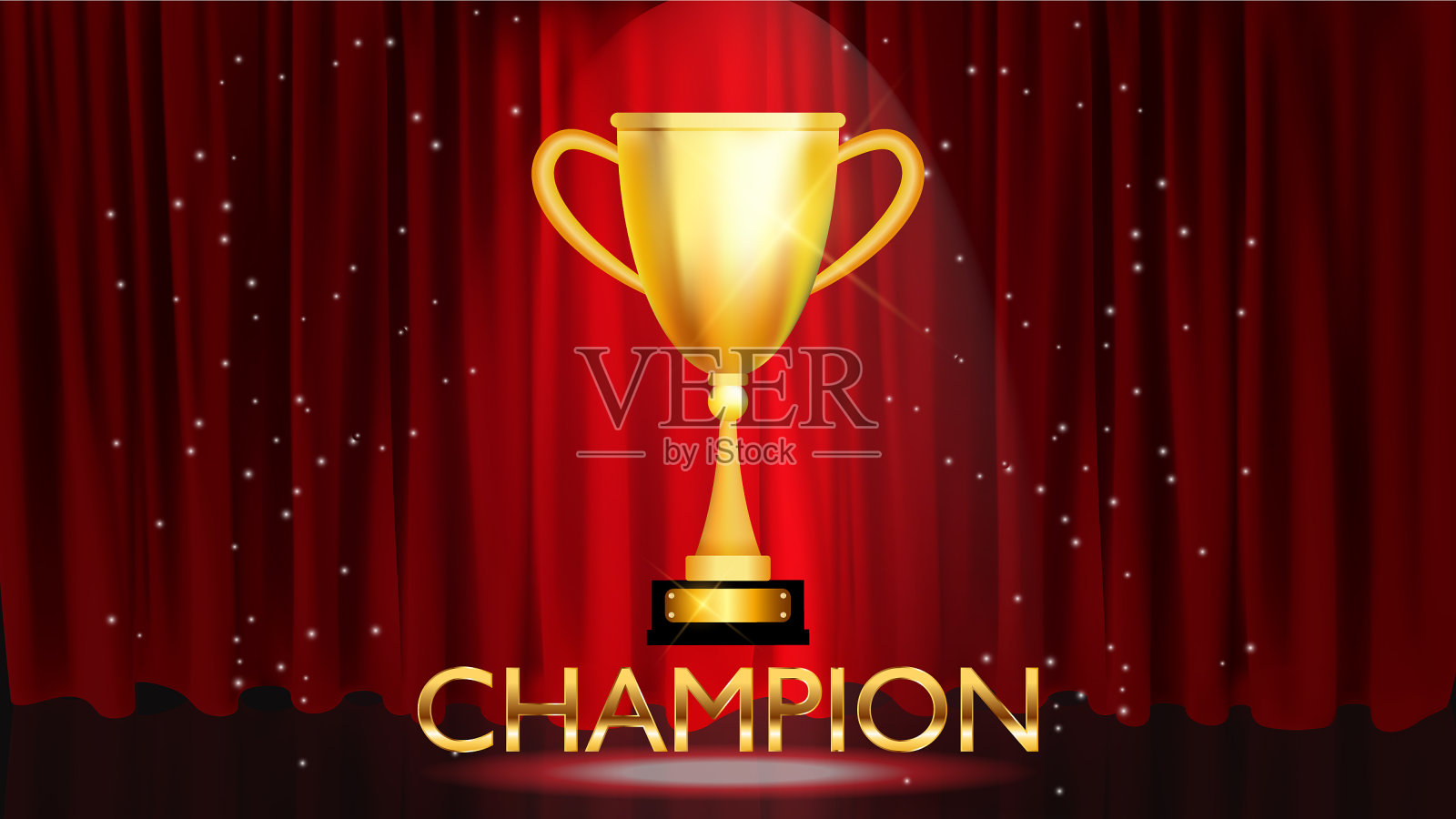 冠军背景与冠军奖杯金杯插画图片素材