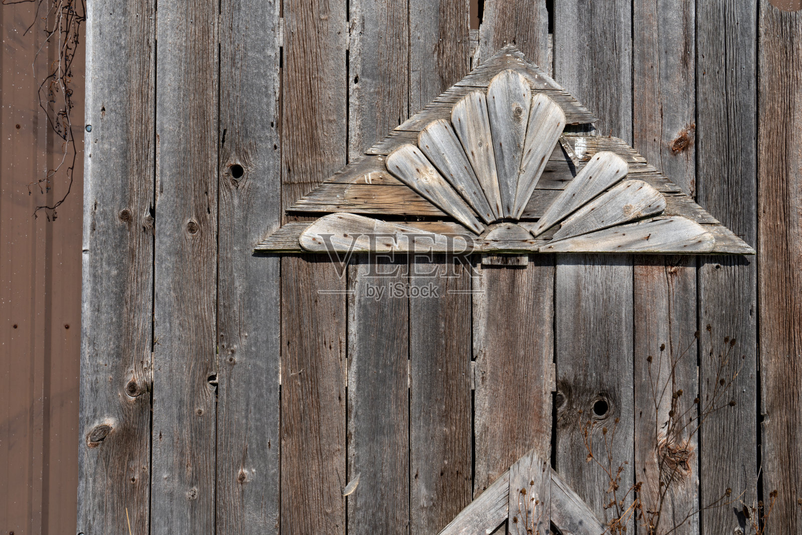 加拿大滑铁卢圣雅各布斯老房子的装饰木墙照片摄影图片