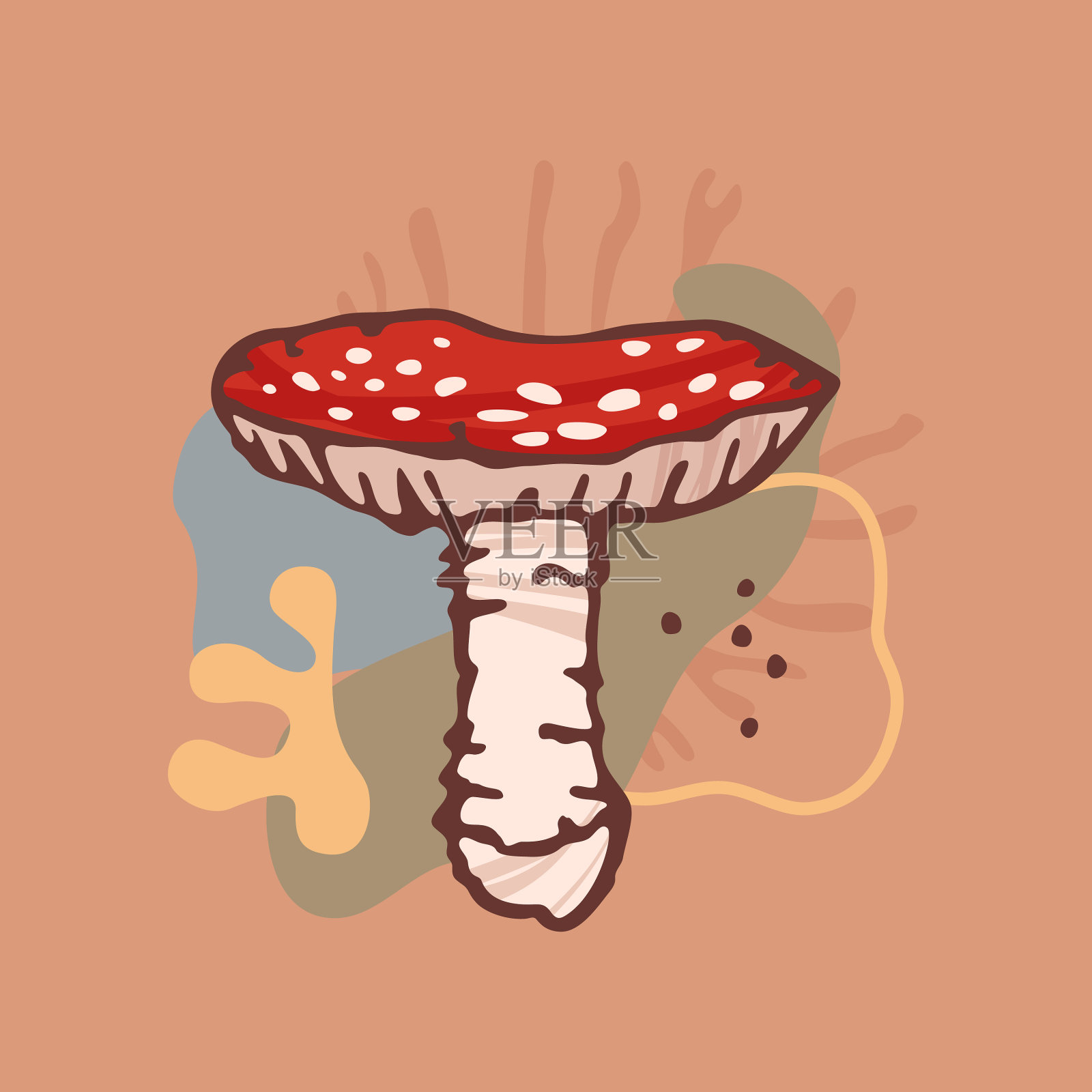 带提取物的毒蕈插画图片素材