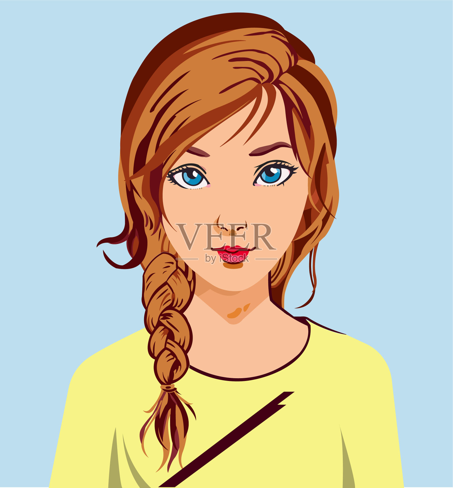 可爱的女孩插画图片素材