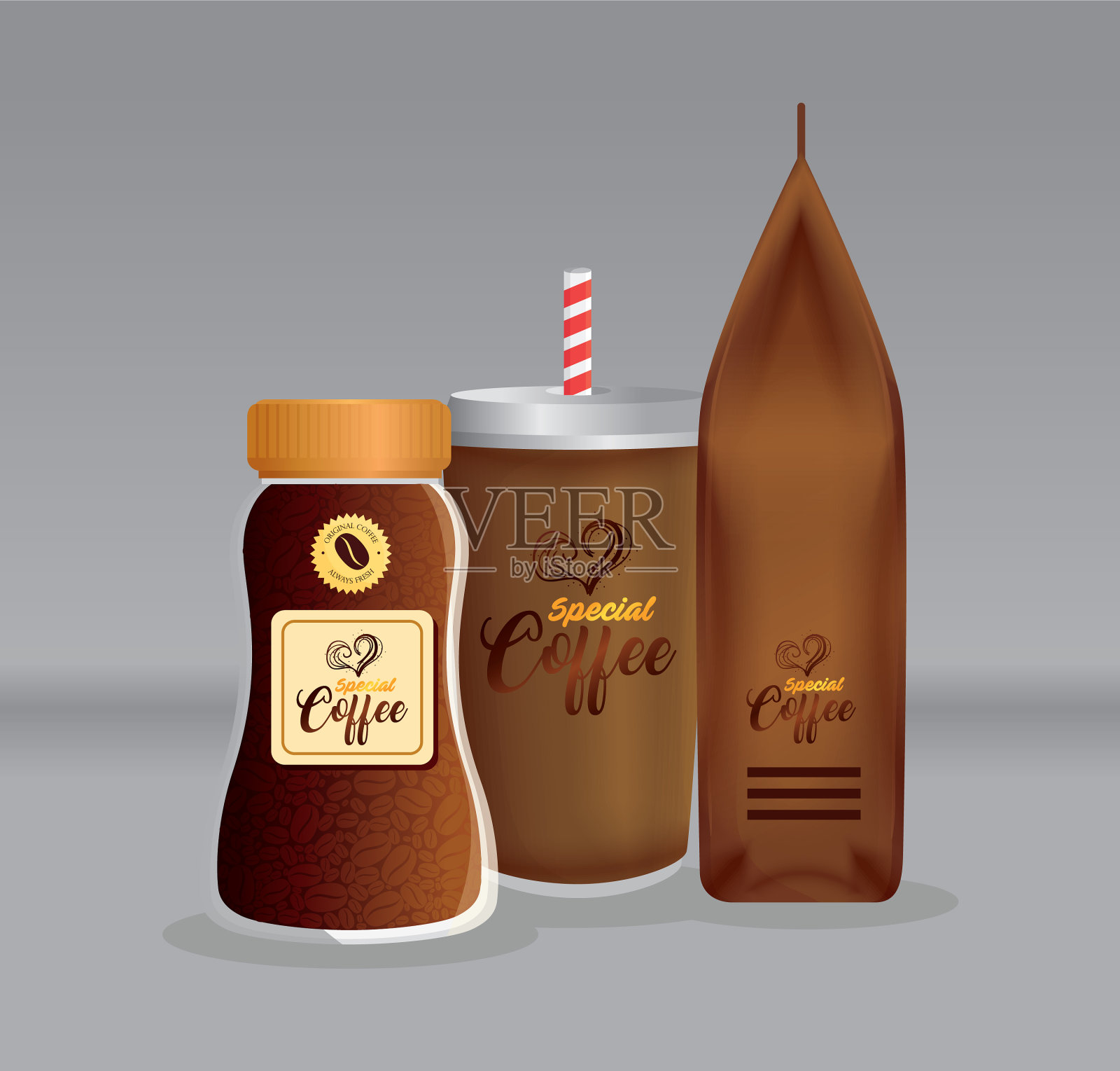 品牌模型咖啡店企业标识插画图片素材