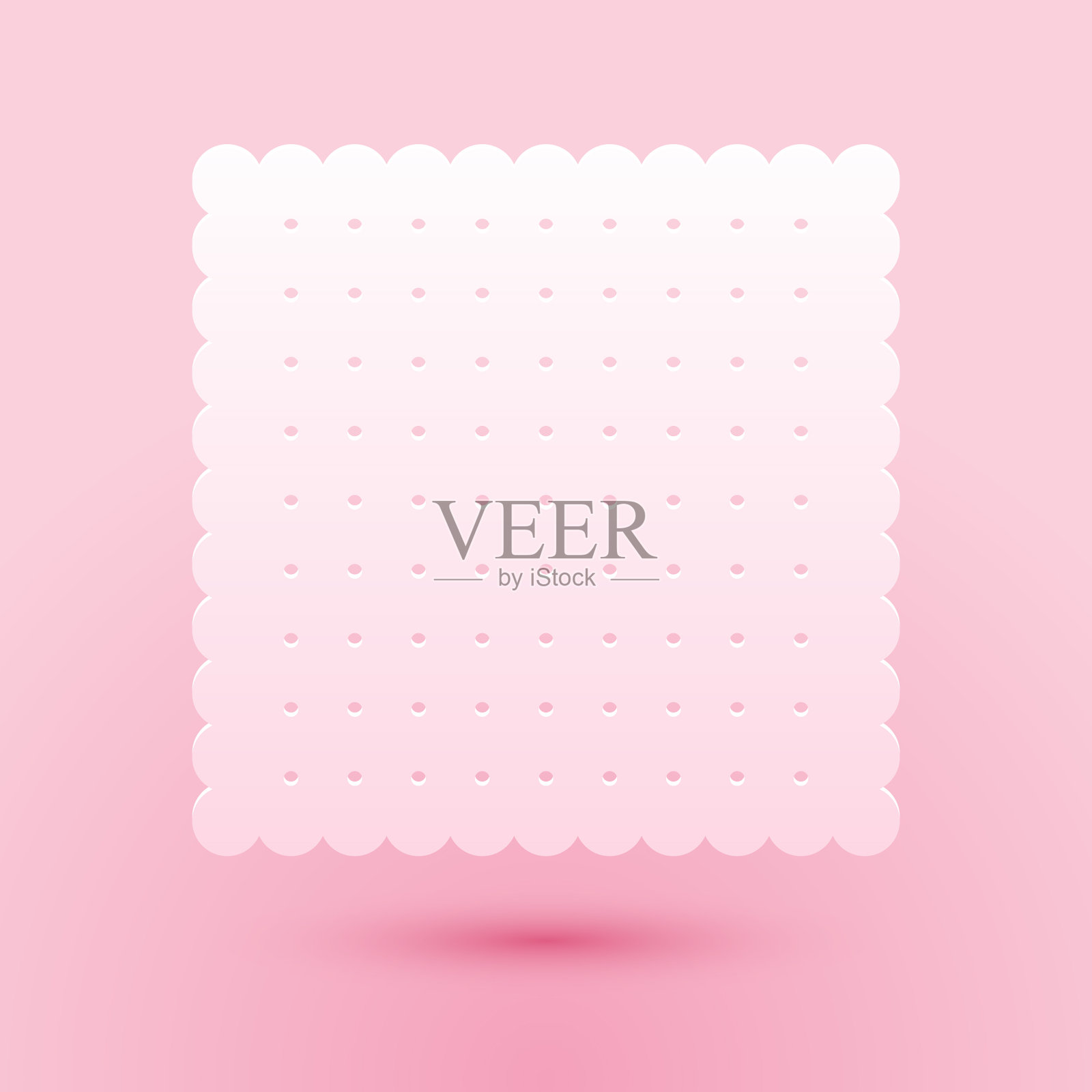 剪纸饼干图标孤立在粉红色的背景插画图片素材