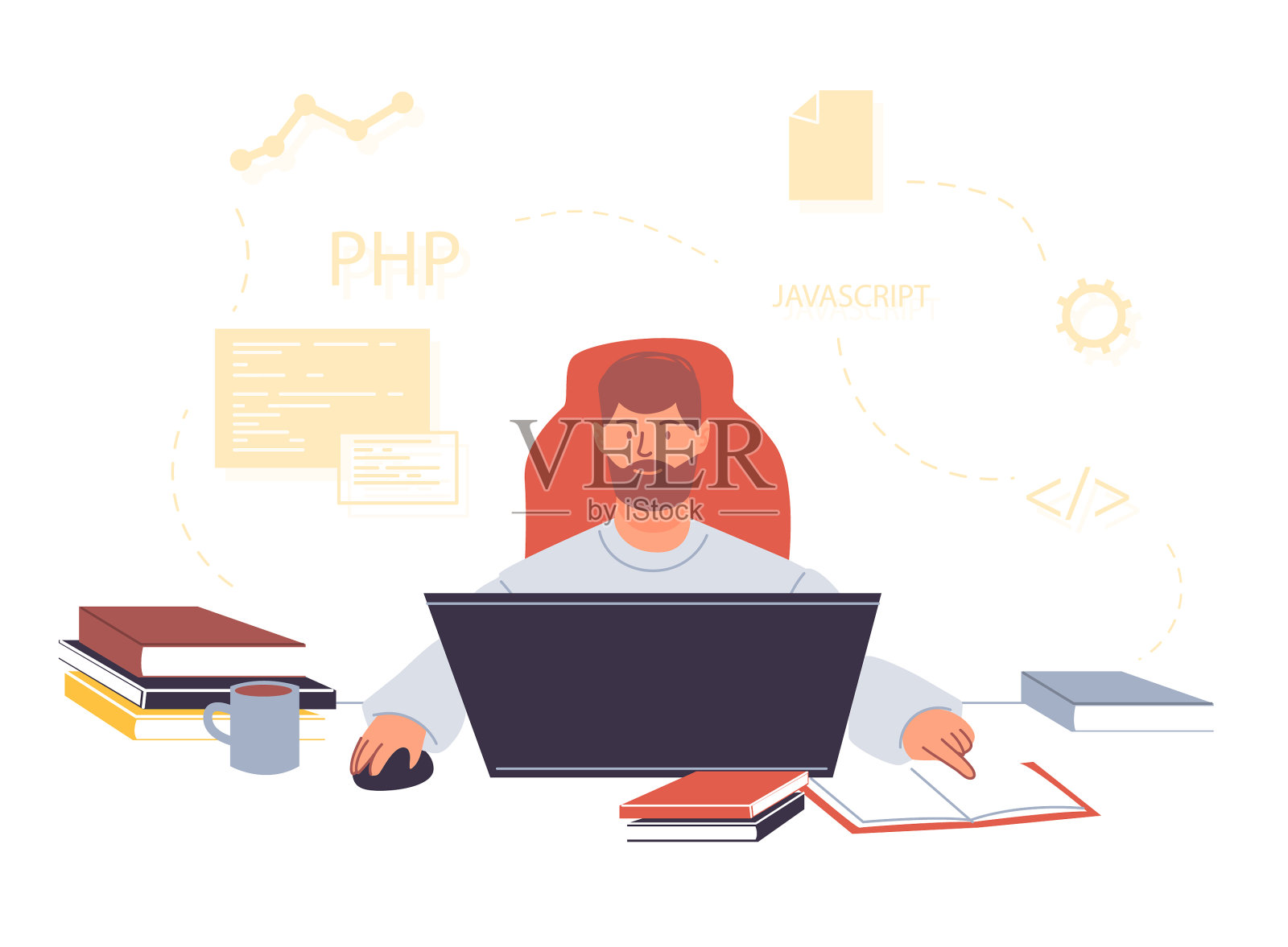 计算机程序员在线培训课程插画图片素材