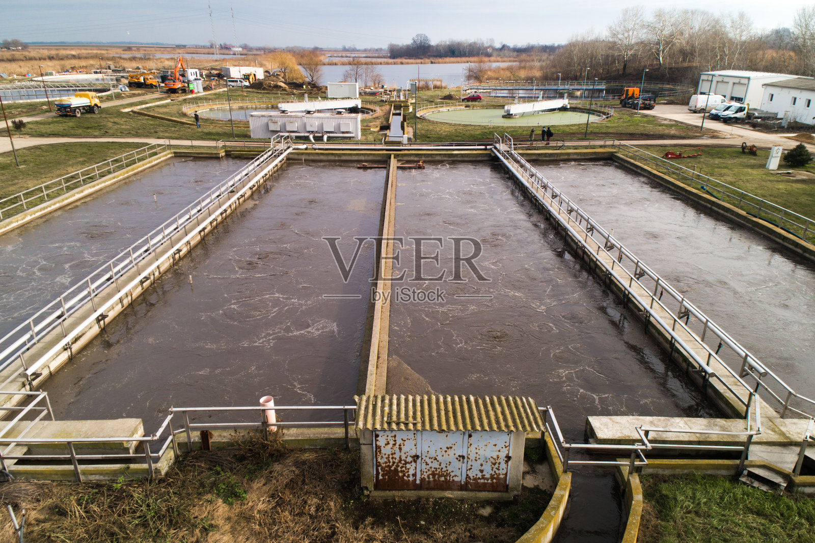水处理设施池照片摄影图片