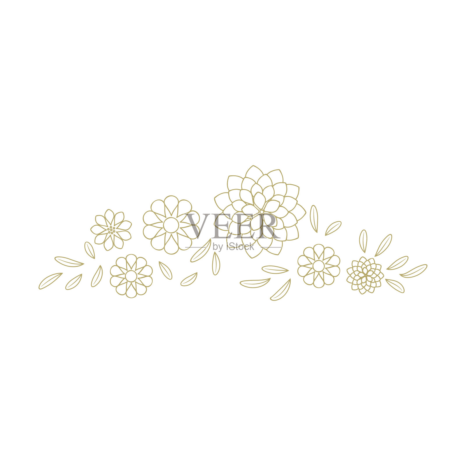 金色的花插画图片素材