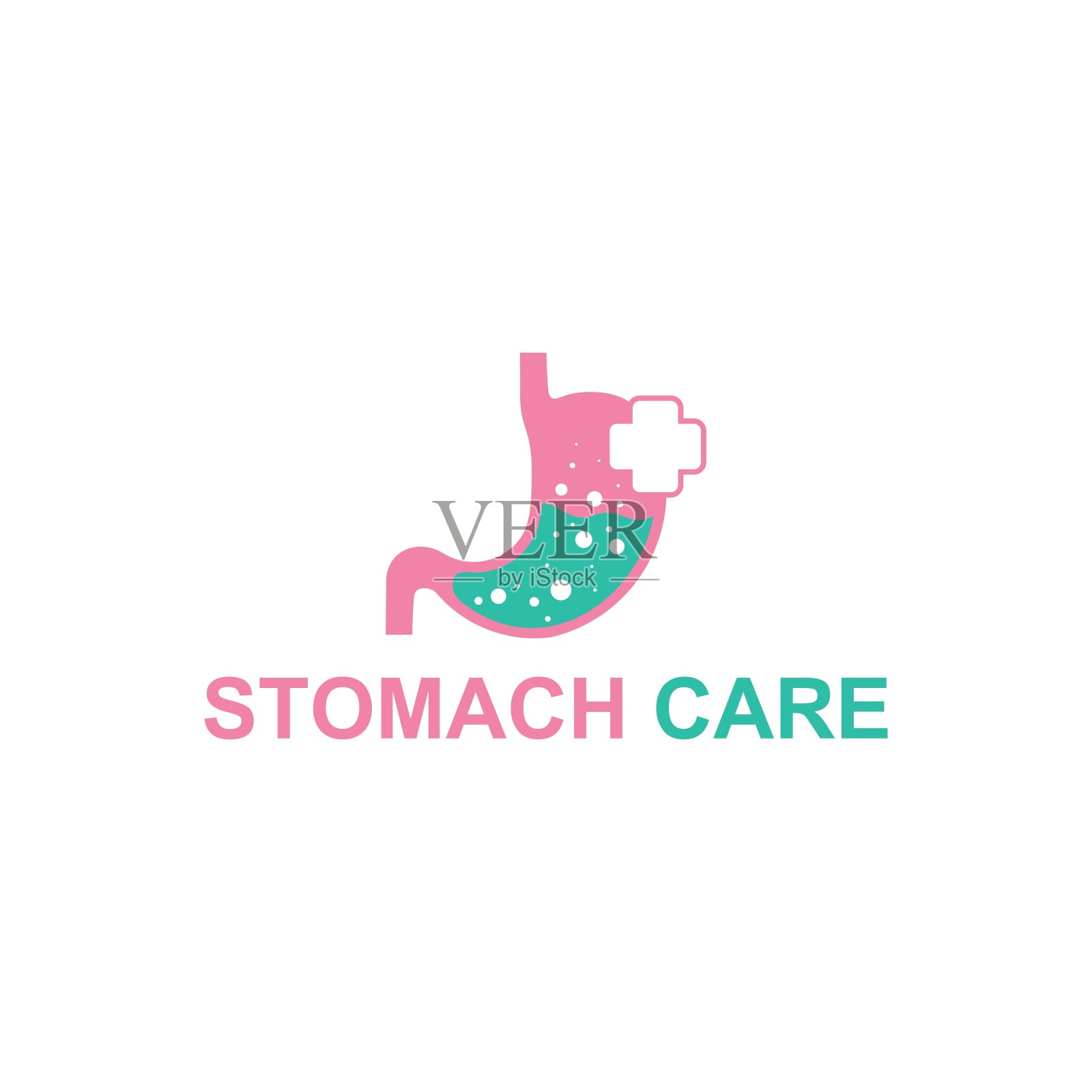 胃护理标志设计模板，矢量插图插画图片素材