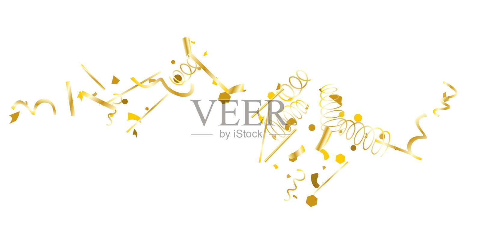 金色的纸屑插画图片素材