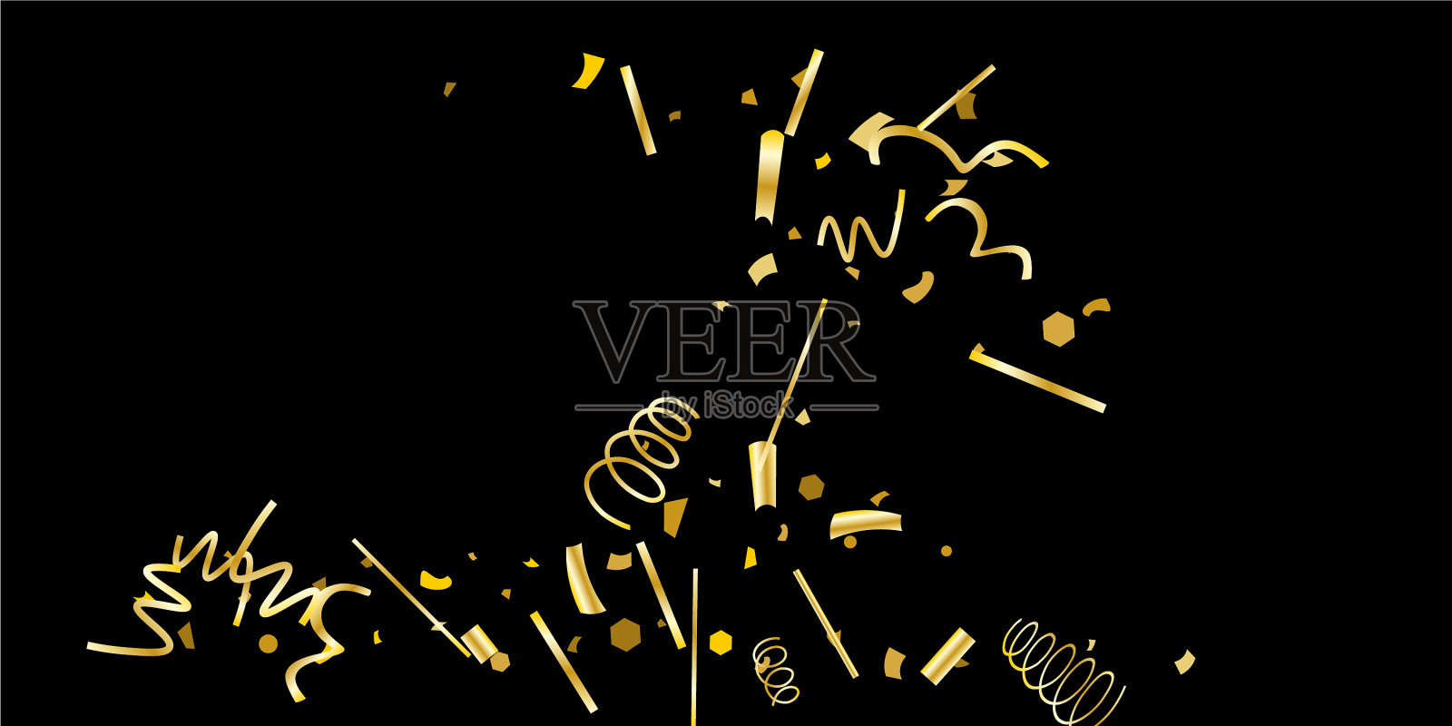 金色的纸屑插画图片素材