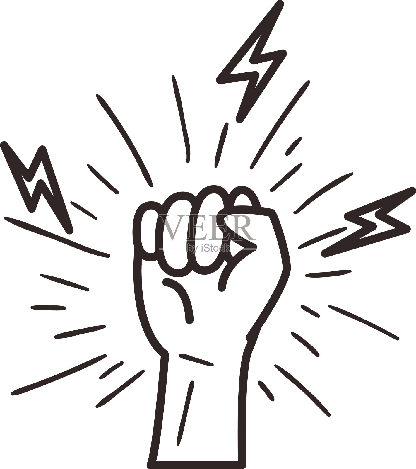 拳头手线条造型图标设计插画图片素材