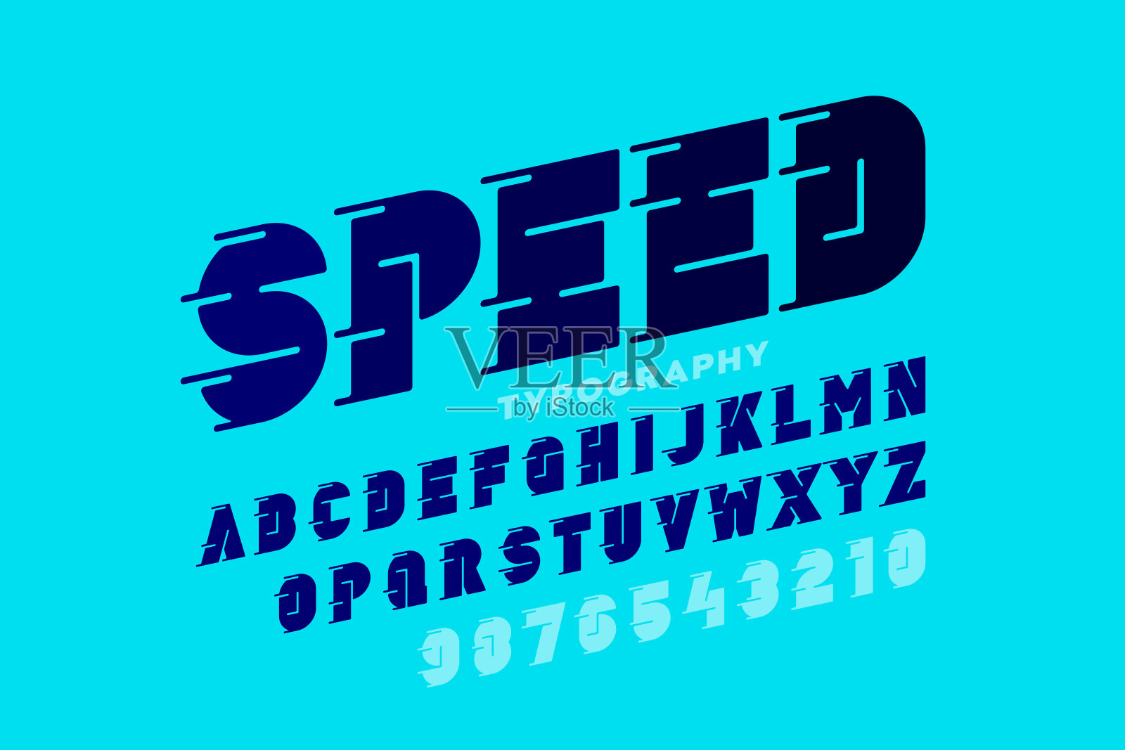 速度风格的字体插画图片素材