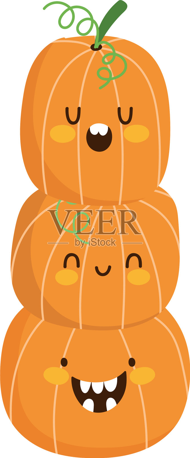 万圣节快乐，南瓜堆卡通恶作剧还是设计元素图片