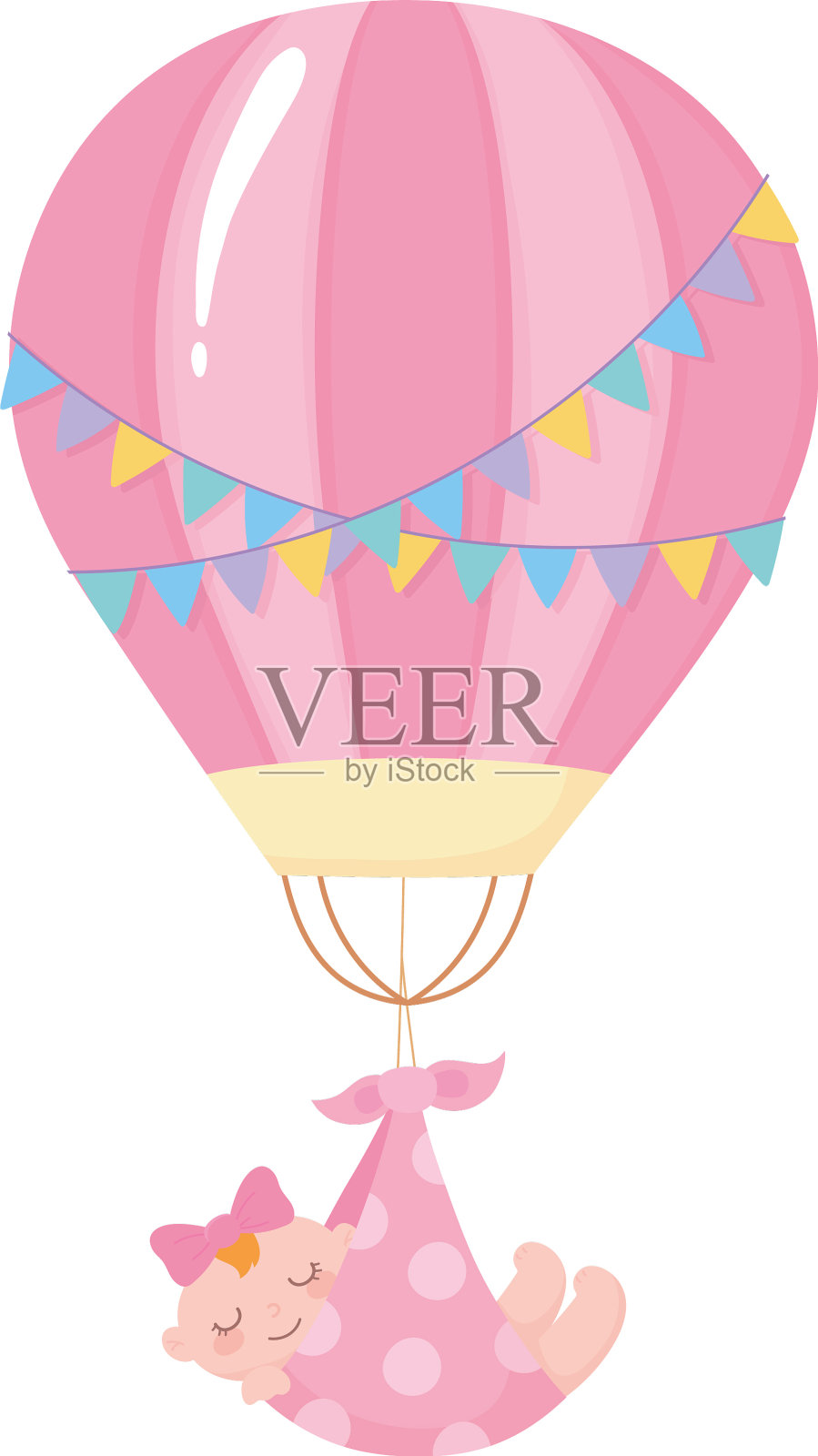 小女孩沐浴着毯子的空气设计元素图片