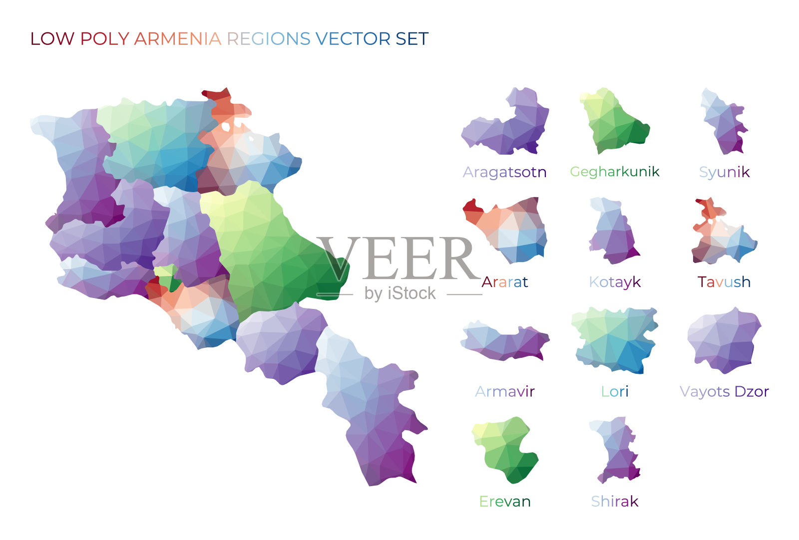 亚美尼亚低聚地区。插画图片素材