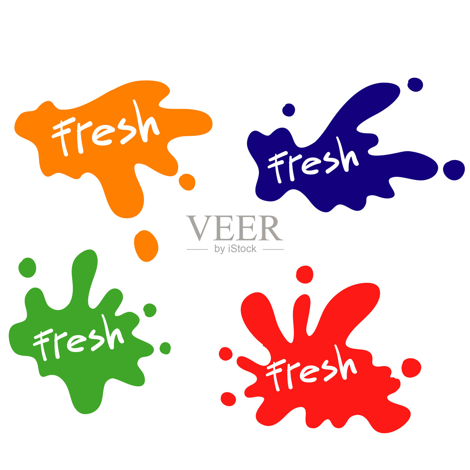 手绘涂鸦果汁新鲜标签水果图标设计元素图片