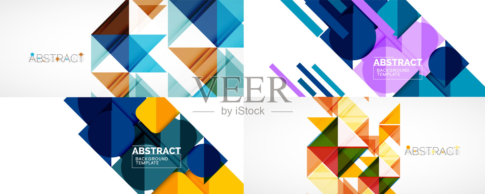 一套几何极简抽象背景。矢量插图封面，横幅，传单和海报和其他设计插画图片素材