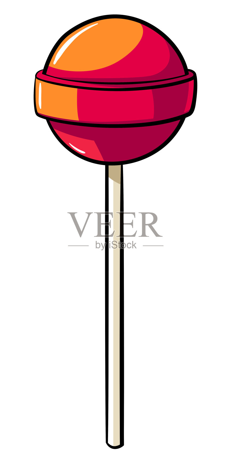 卡通棒棒糖。向量棒棒糖涂鸦设计元素图片