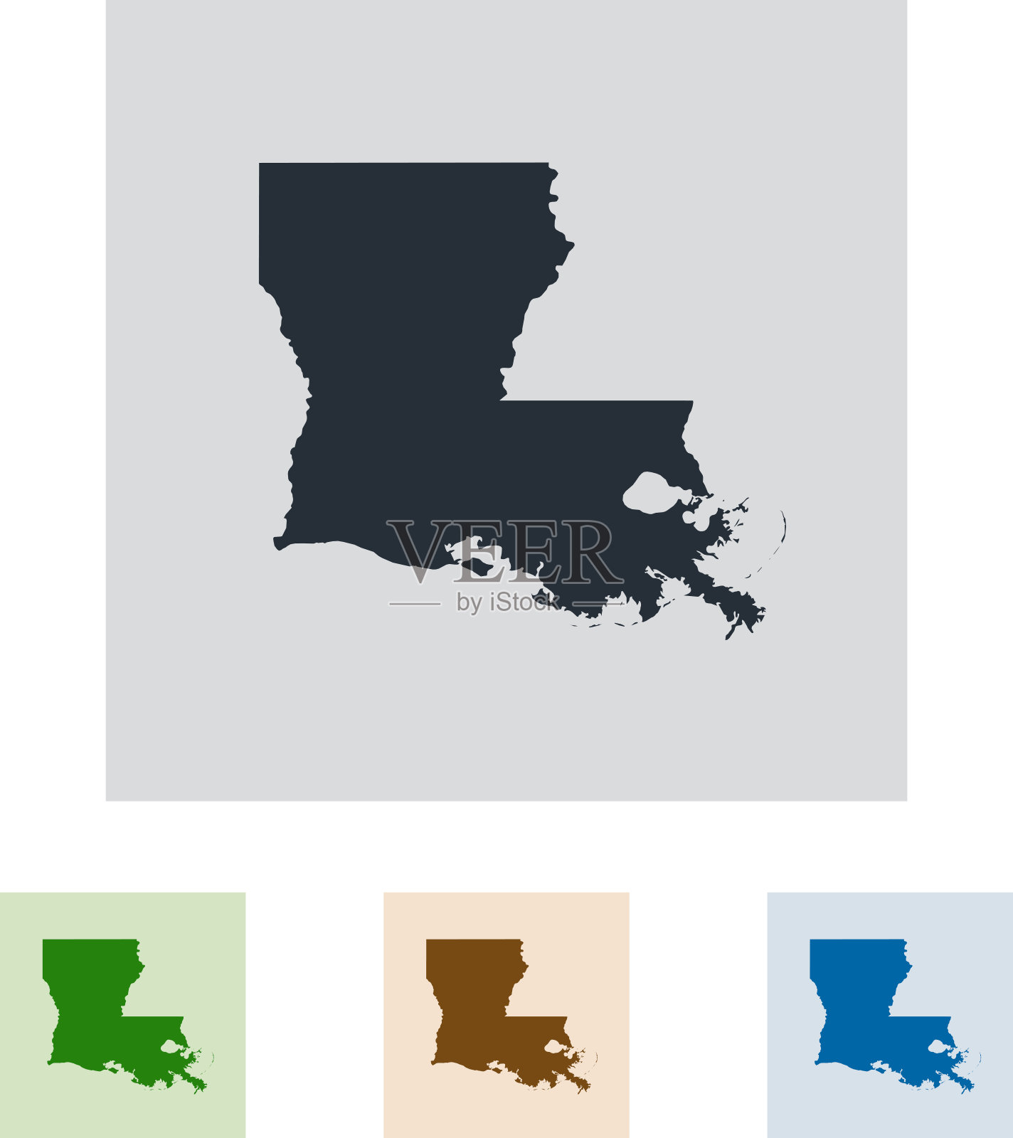 路易斯安那州地图插画图片素材