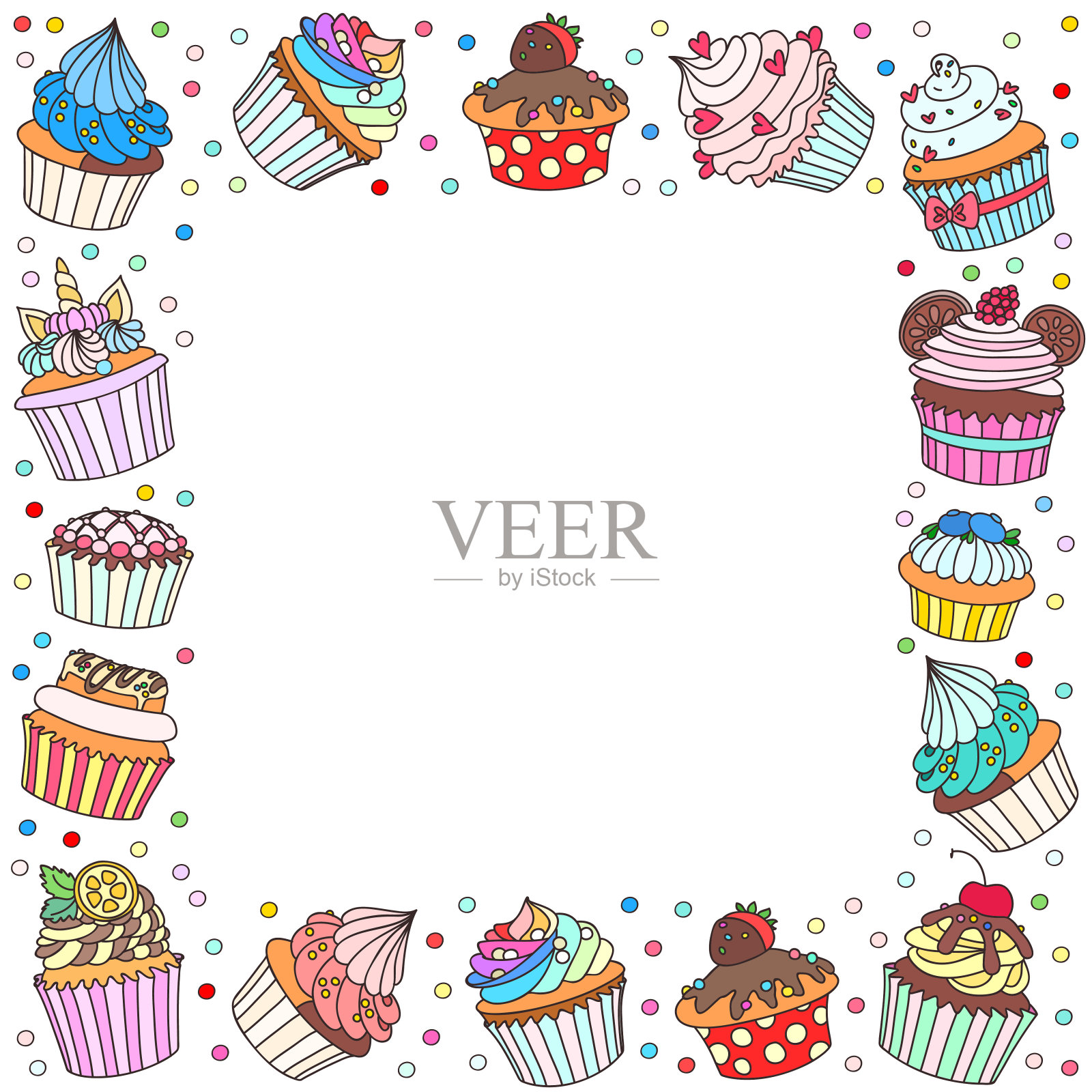 蛋糕的背景插画图片素材