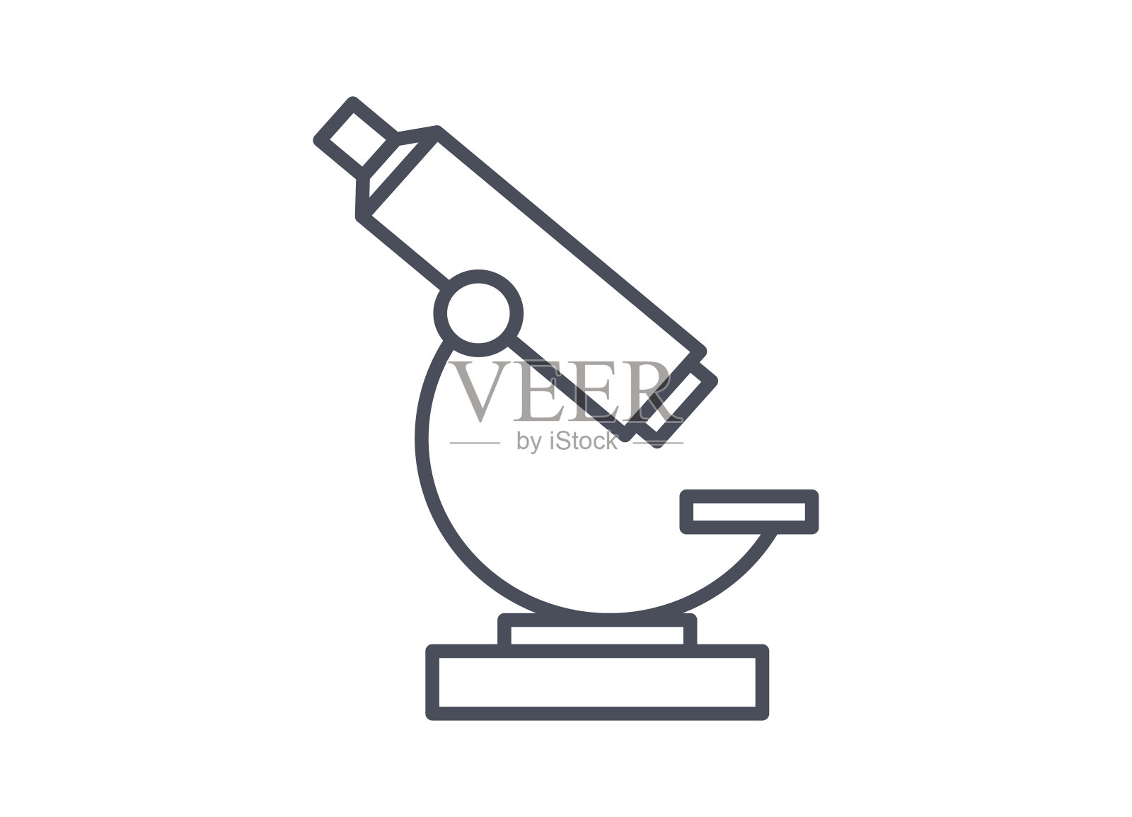 科学工作用的带单物镜的实验室显微镜插画图片素材