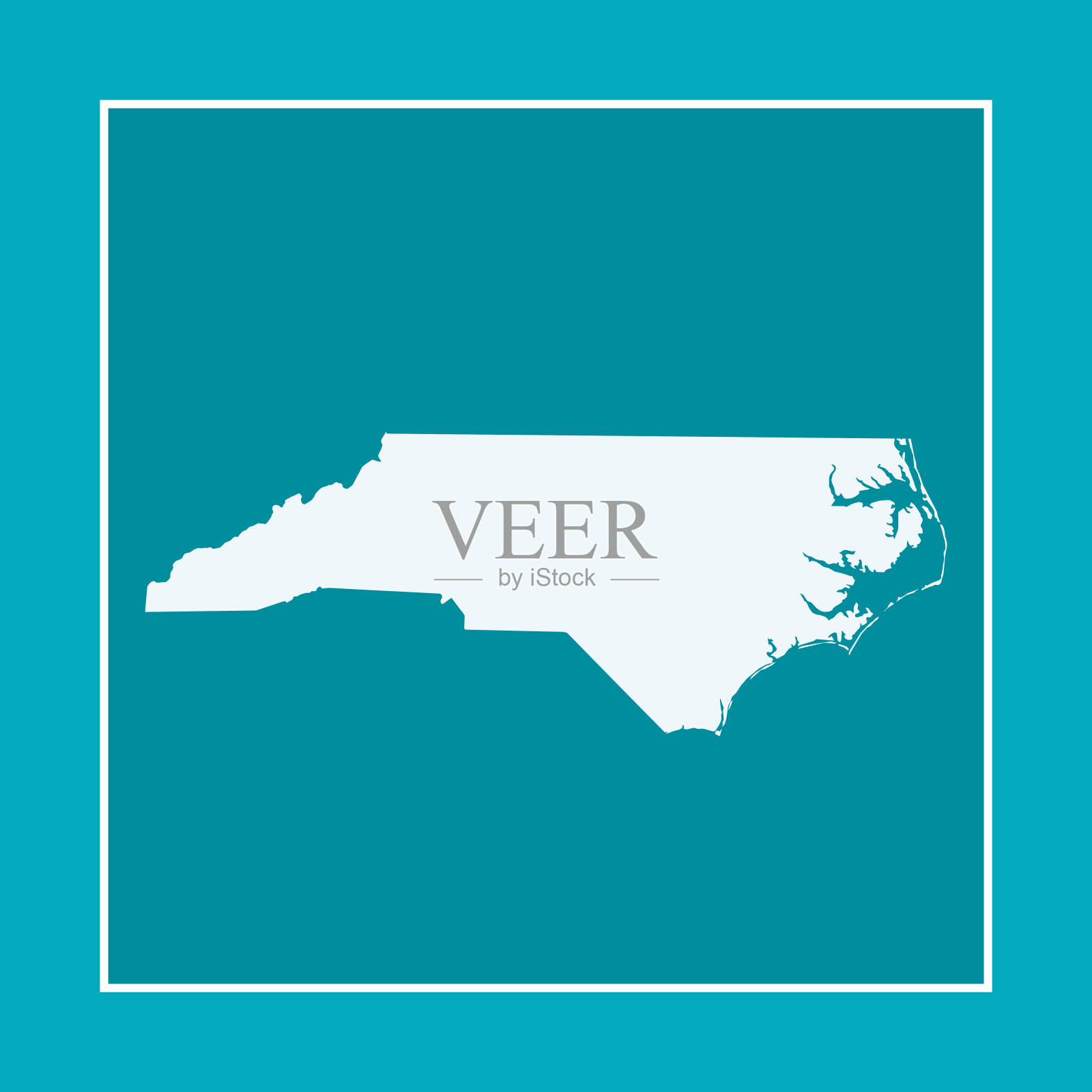 北卡罗来纳州地图插画图片素材