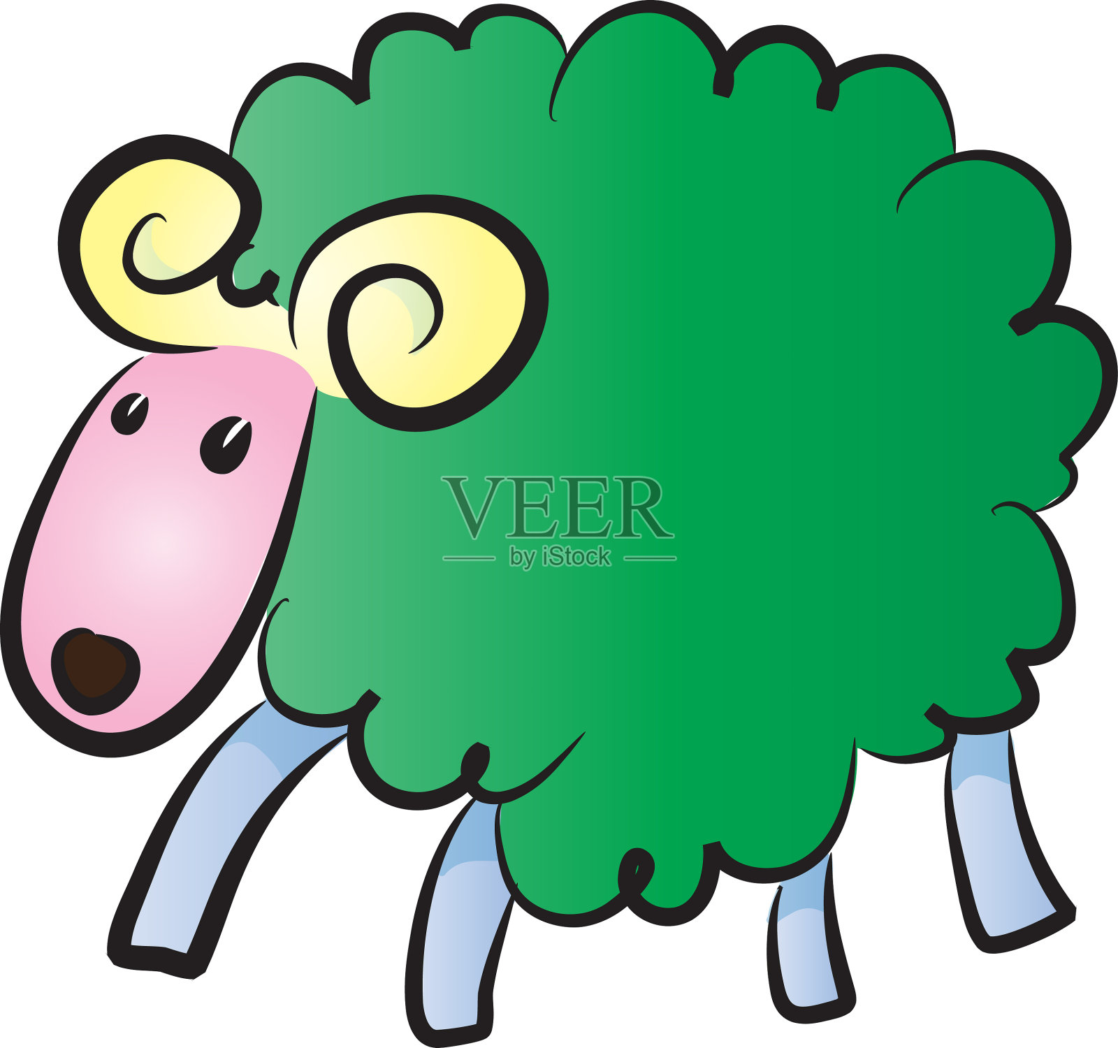 矢量卡通可爱的毛茸茸的绵羊设计元素图片