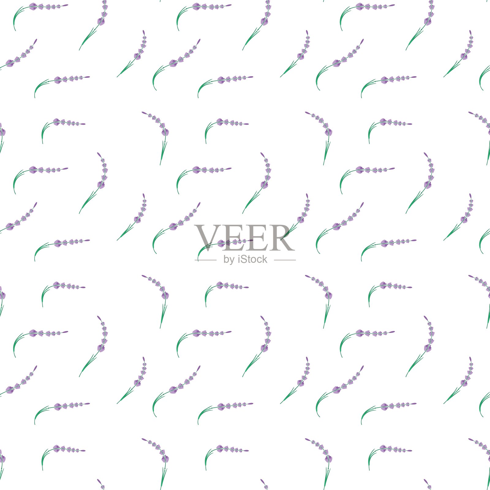 在透明的背景上的抽象花朵的无缝图案。插画图片素材