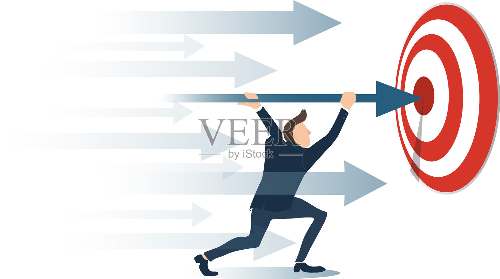 成就达到经营理念插画图片素材