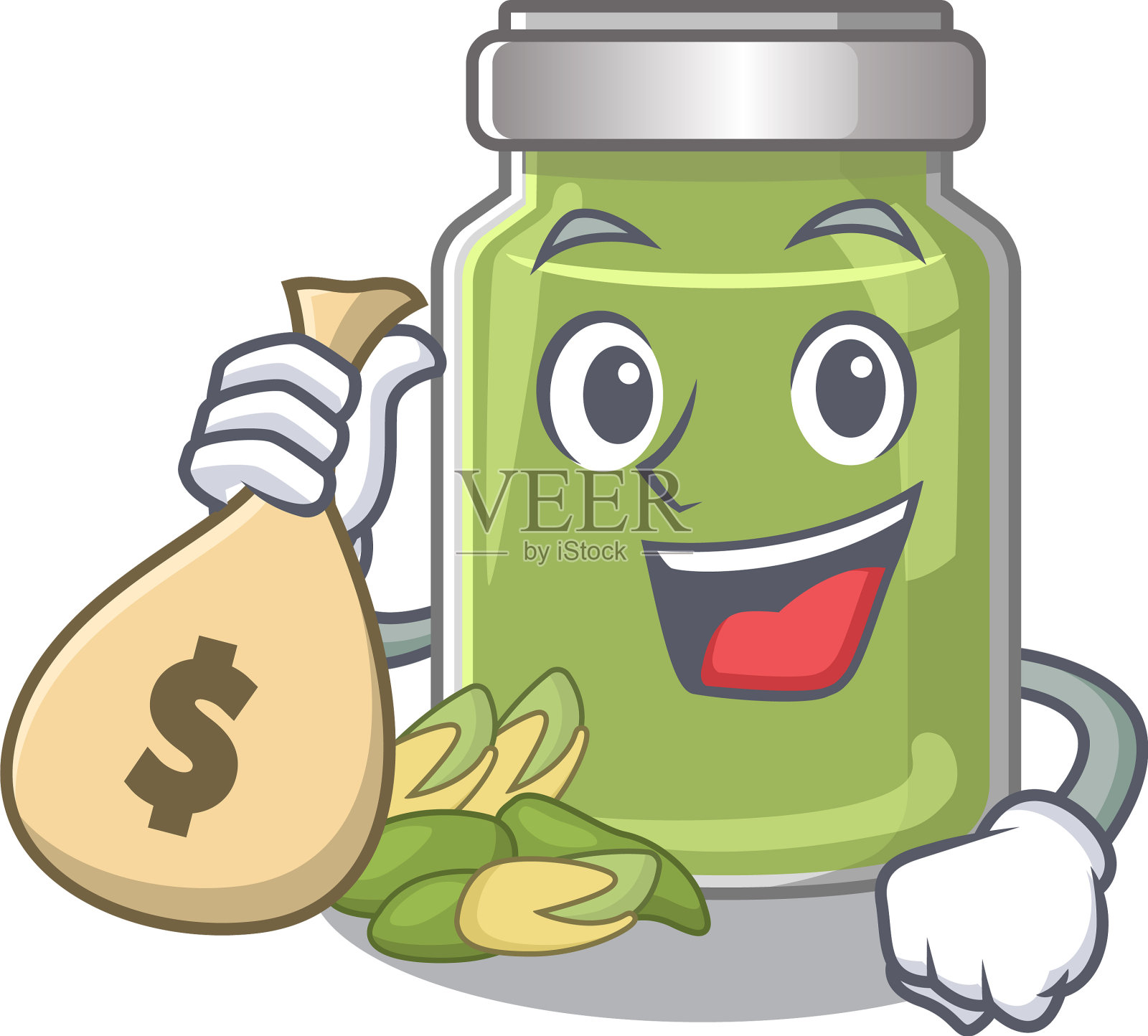 富有和著名的开心果黄油卡通设计元素图片