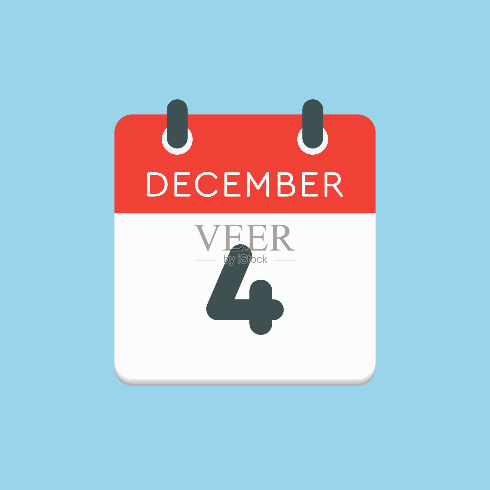 日历图标日4 12月模板图标日插画图片素材