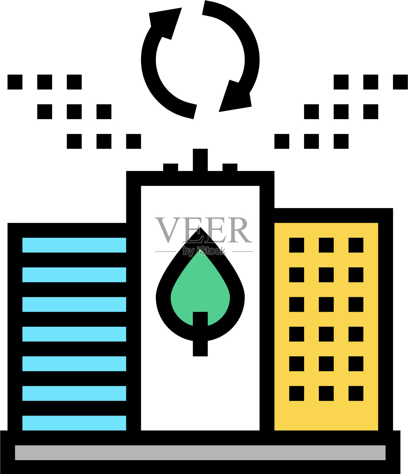 生态未来城市色彩的标志插画图片素材