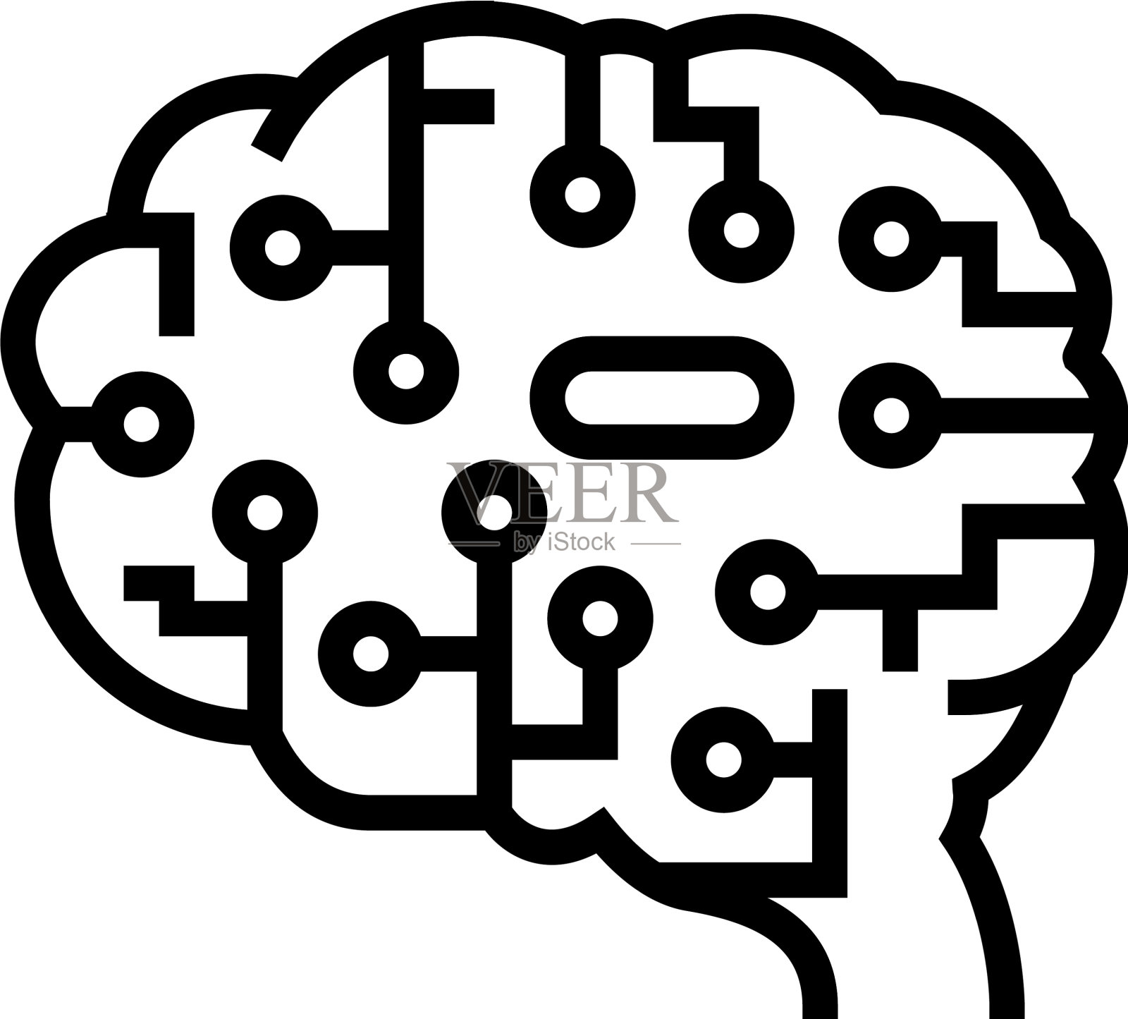 人工智能脑线图标插画图片素材