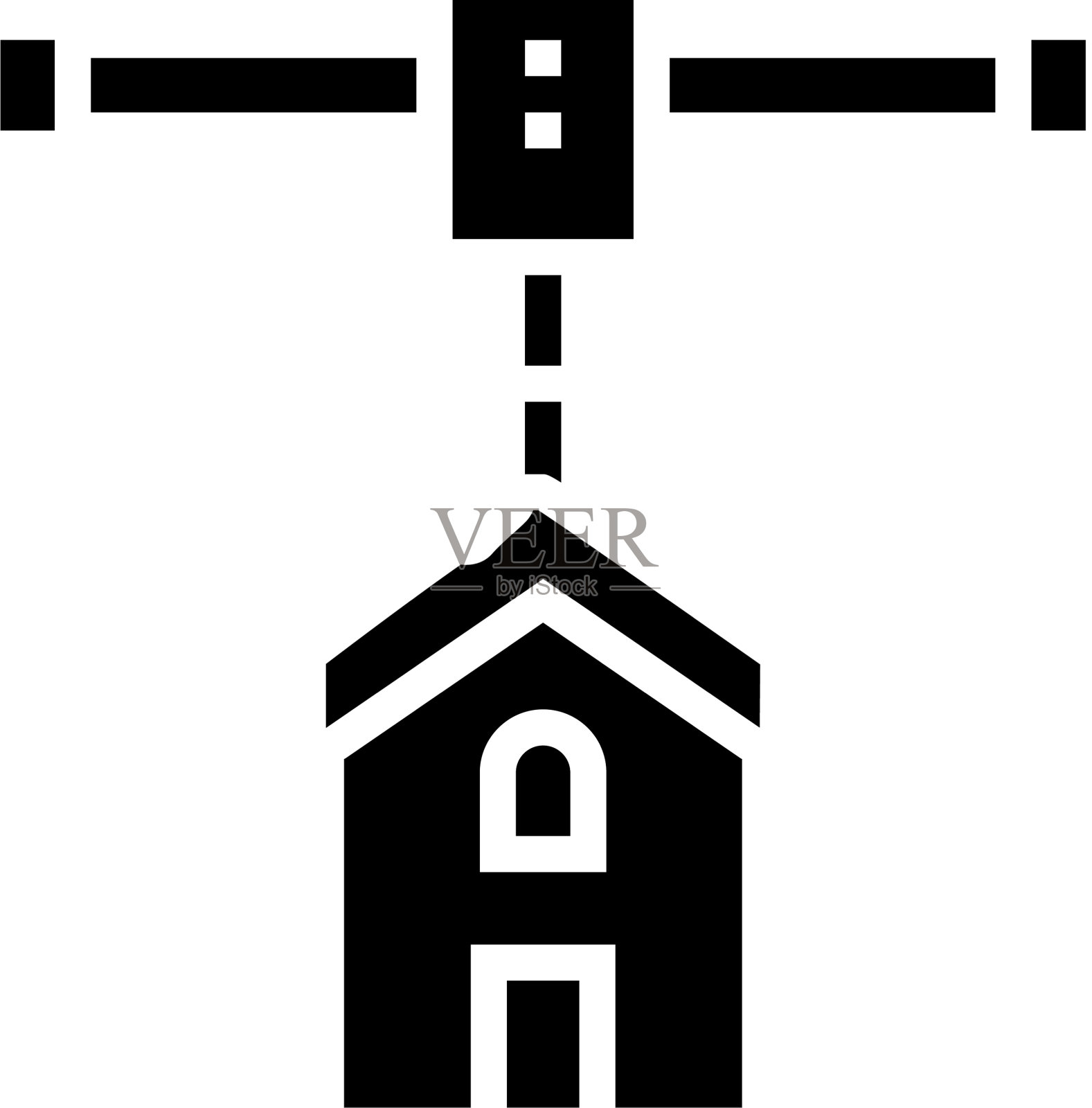 房屋运输字形图标插画图片素材