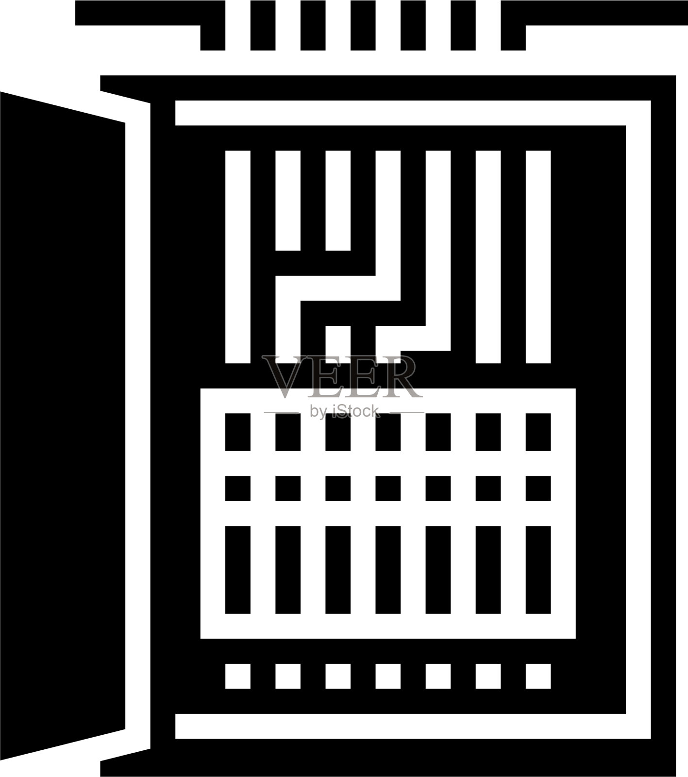 电保险丝盒字形图标插画图片素材