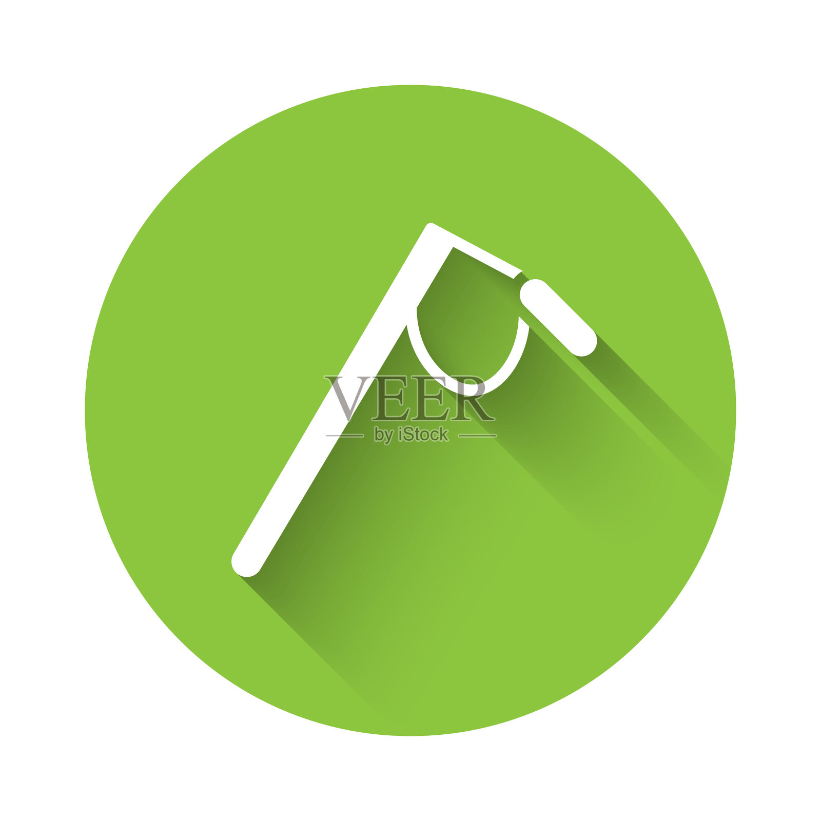 白色麦克风图标孤立与长阴影插画图片素材