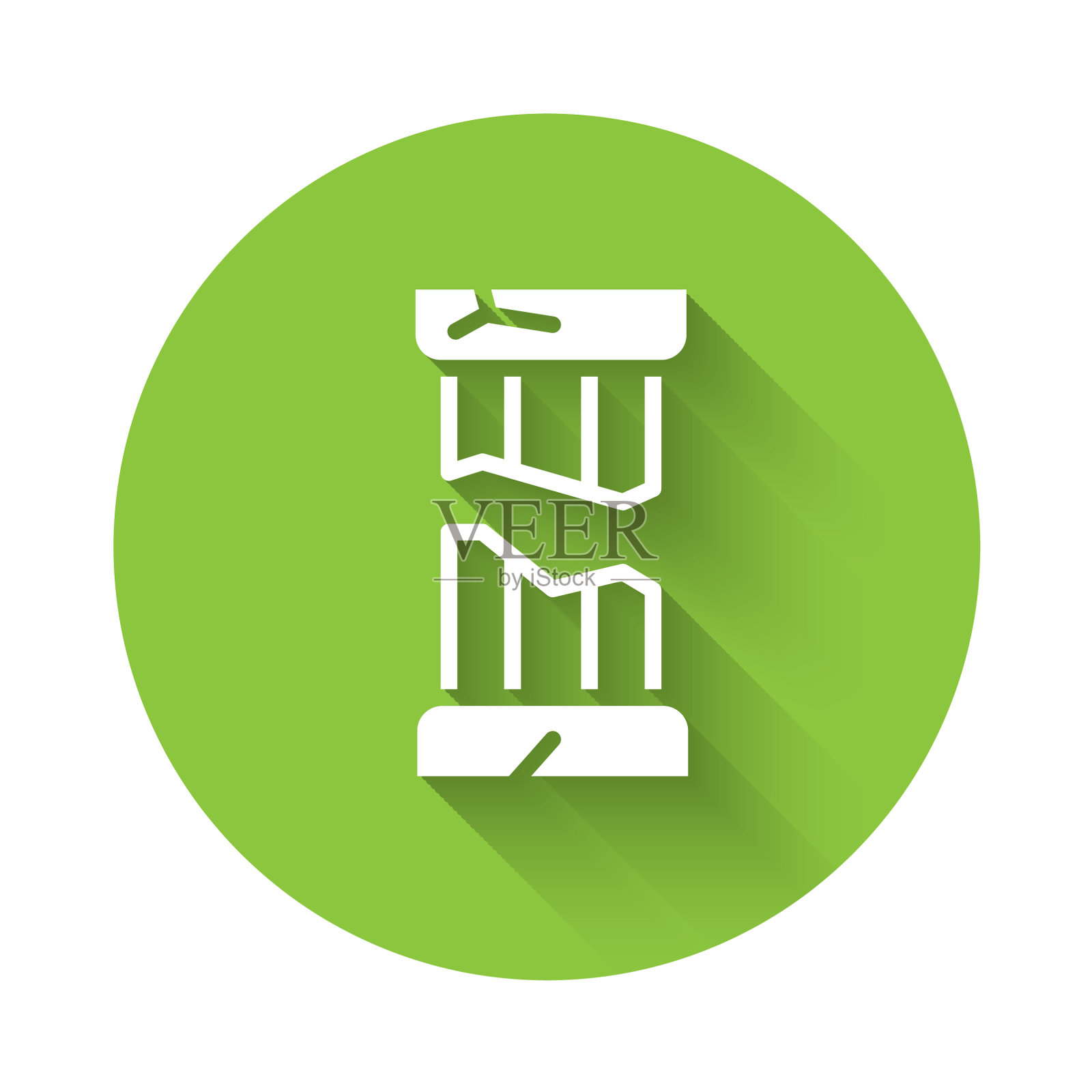 白色破碎的古柱图标孤立图标素材