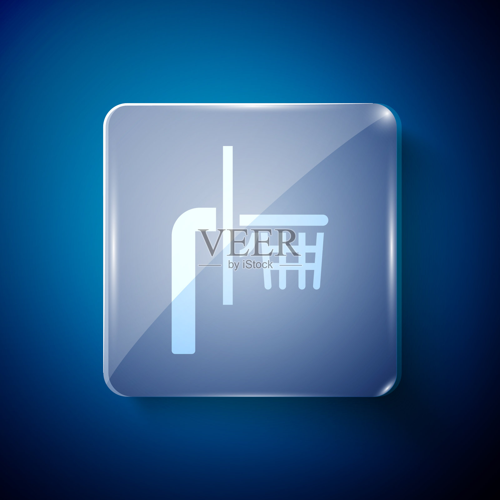 白色篮球篮板图标孤立在蓝色插画图片素材