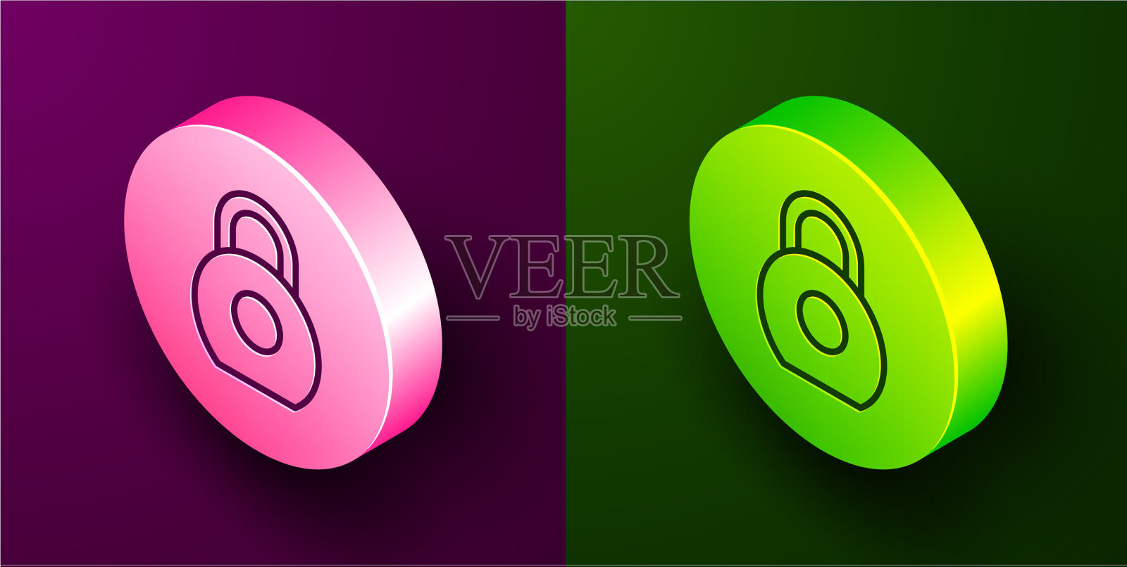 等距线壶铃图标孤立在紫色上图标素材