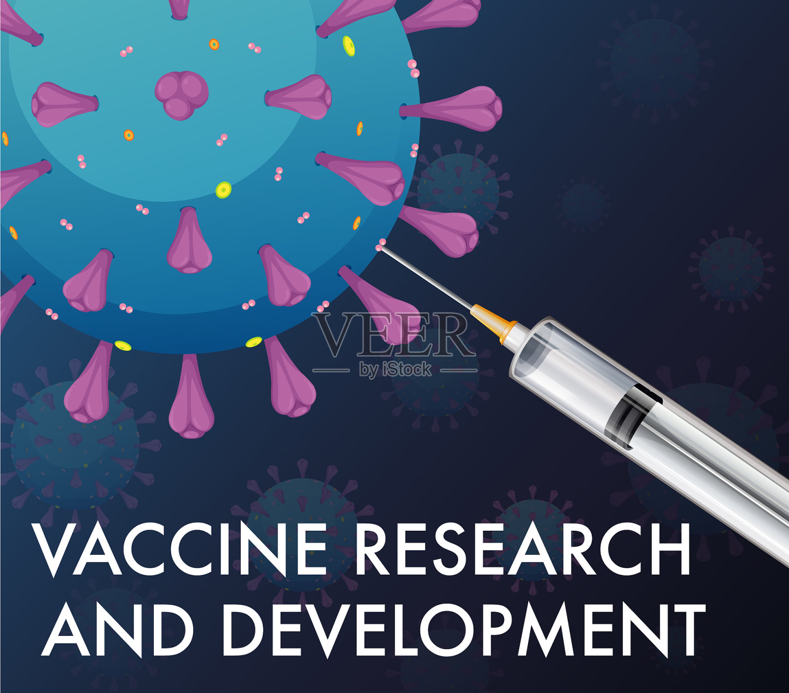 COVID-19疫苗研发或插画图片素材