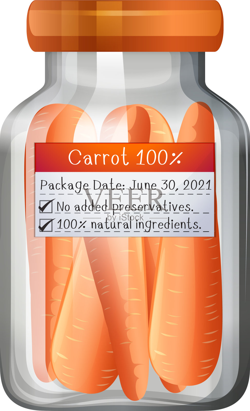 玻璃罐子里的胡萝卜辣椒插画图片素材