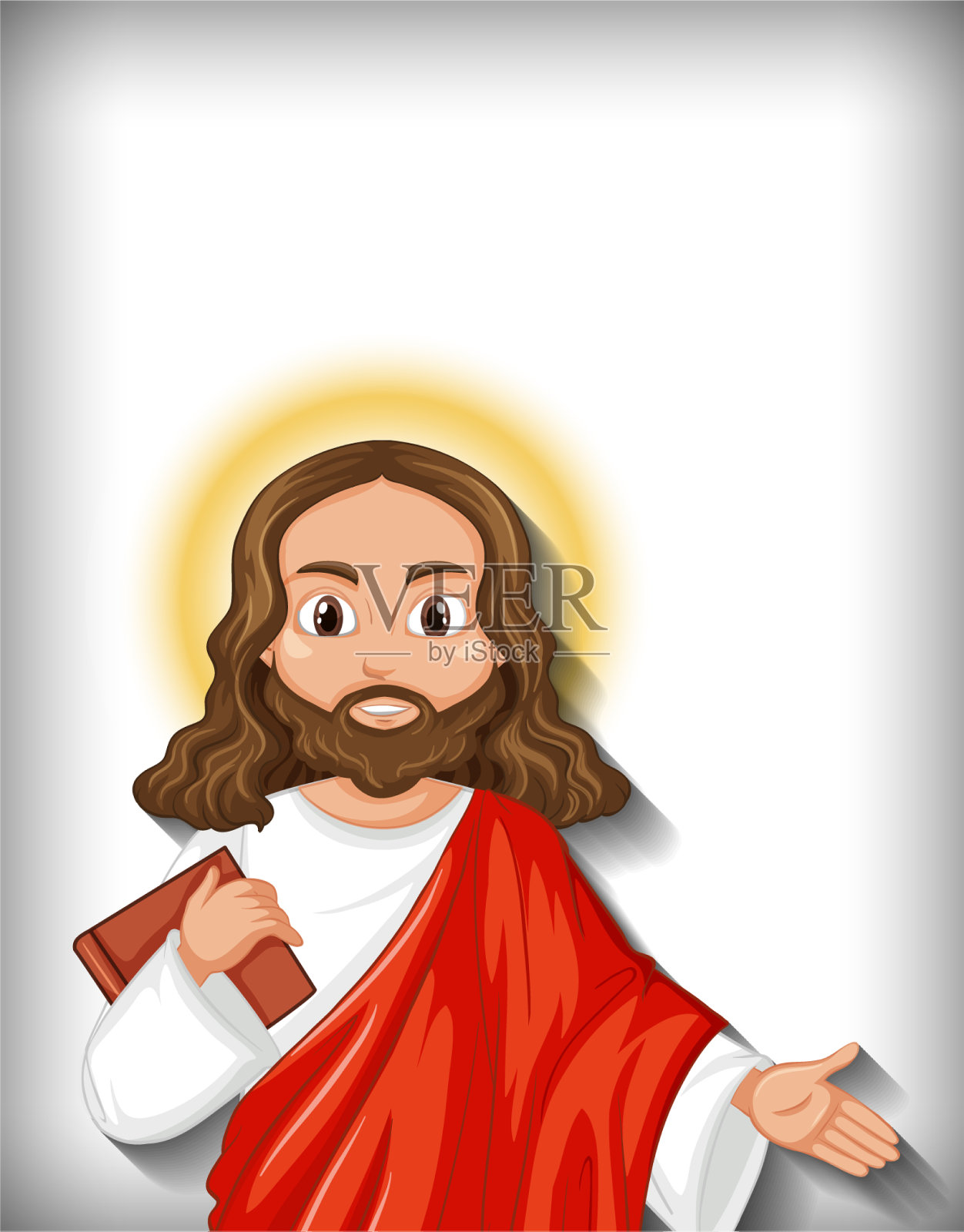 孤立的耶稣卡通形象插画图片素材