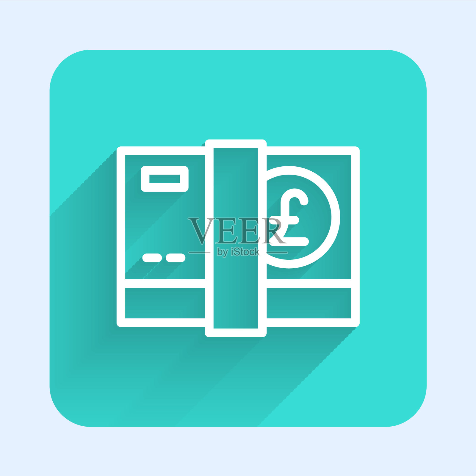 白线英镑货币偶像孤立插画图片素材