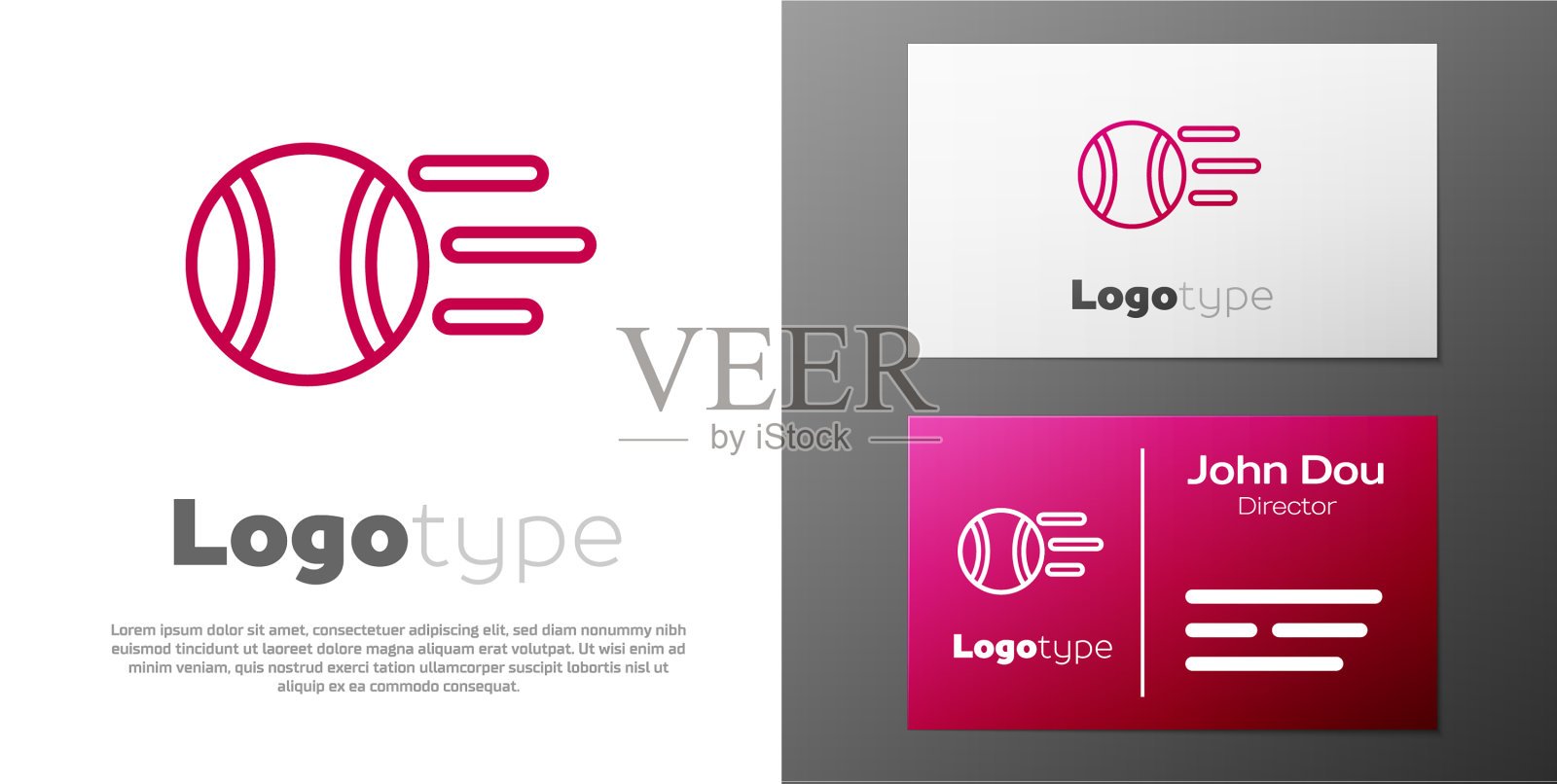 标志类型线网球图标孤立在白色插画图片素材