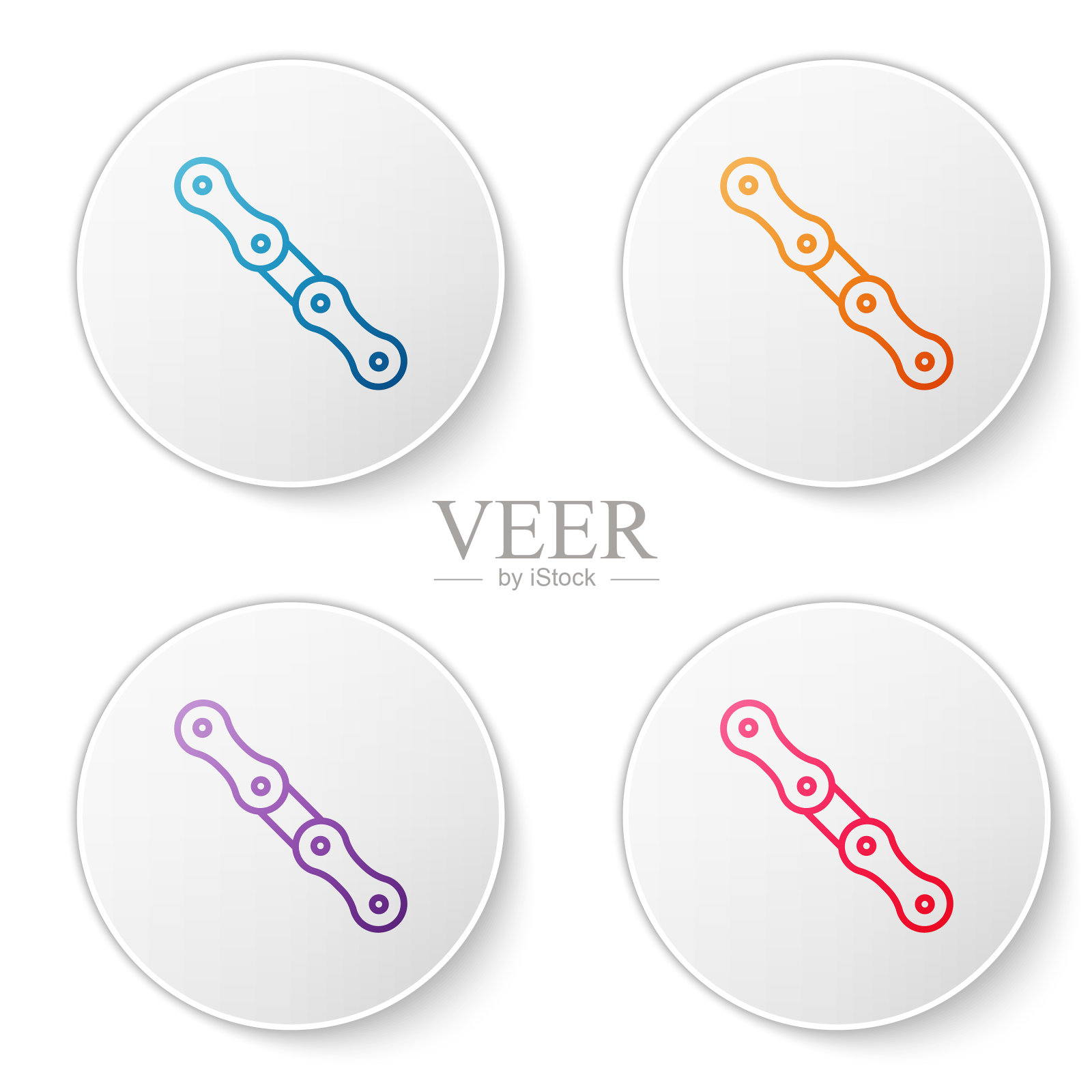 颜色线车链图标隔离上白色图标素材