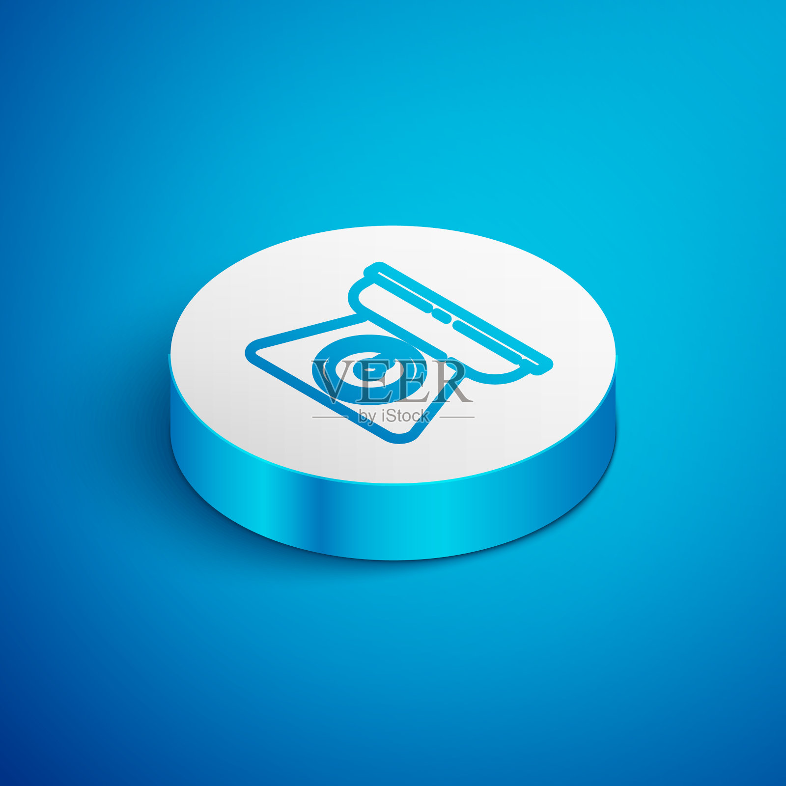 等距线尺度图标孤立在蓝色图标素材