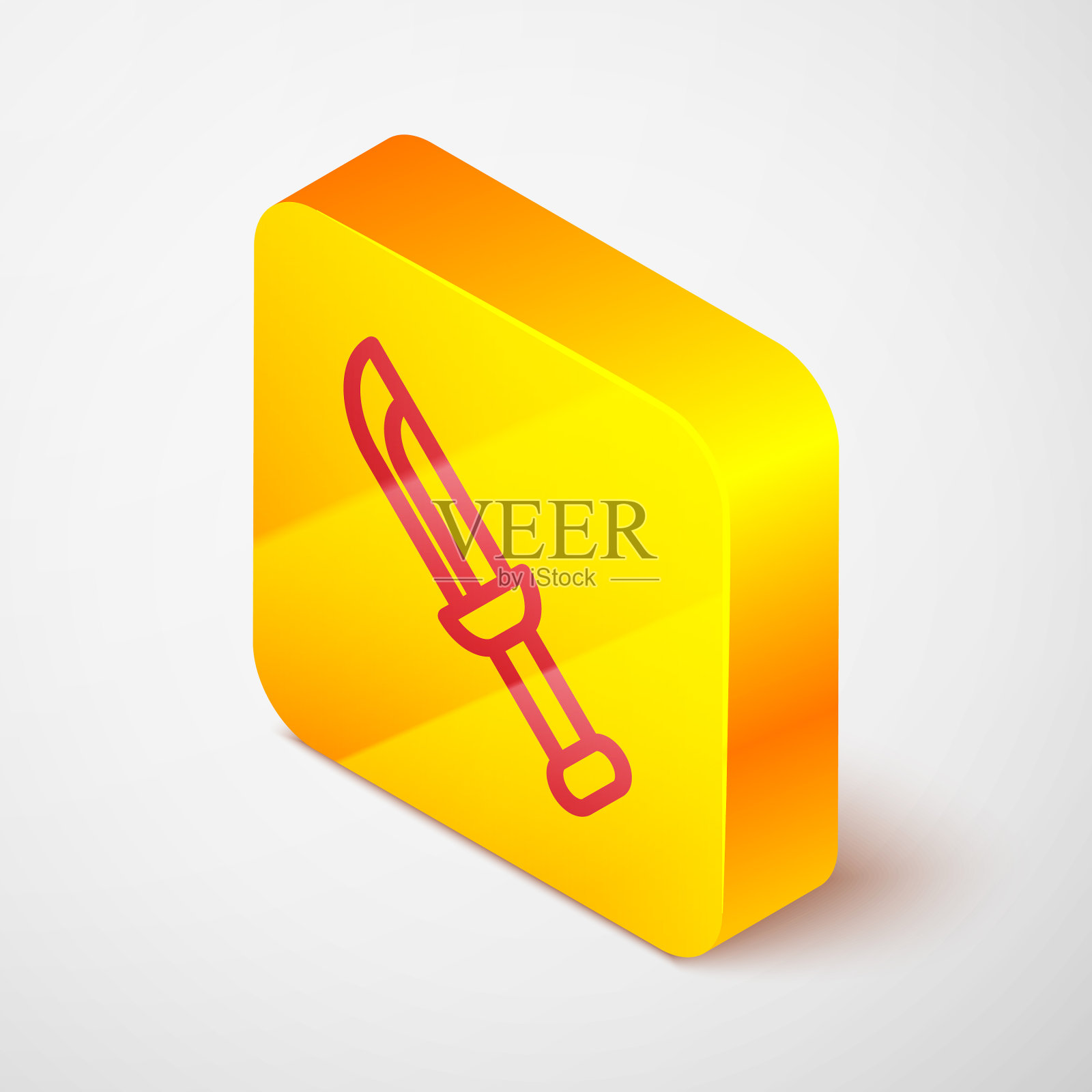 等距线军用刀图标孤立上插画图片素材