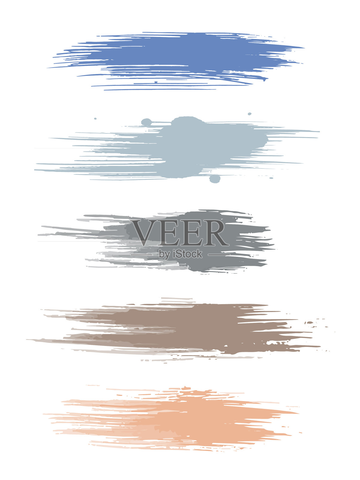 土色调水彩笔触孤立插画图片素材